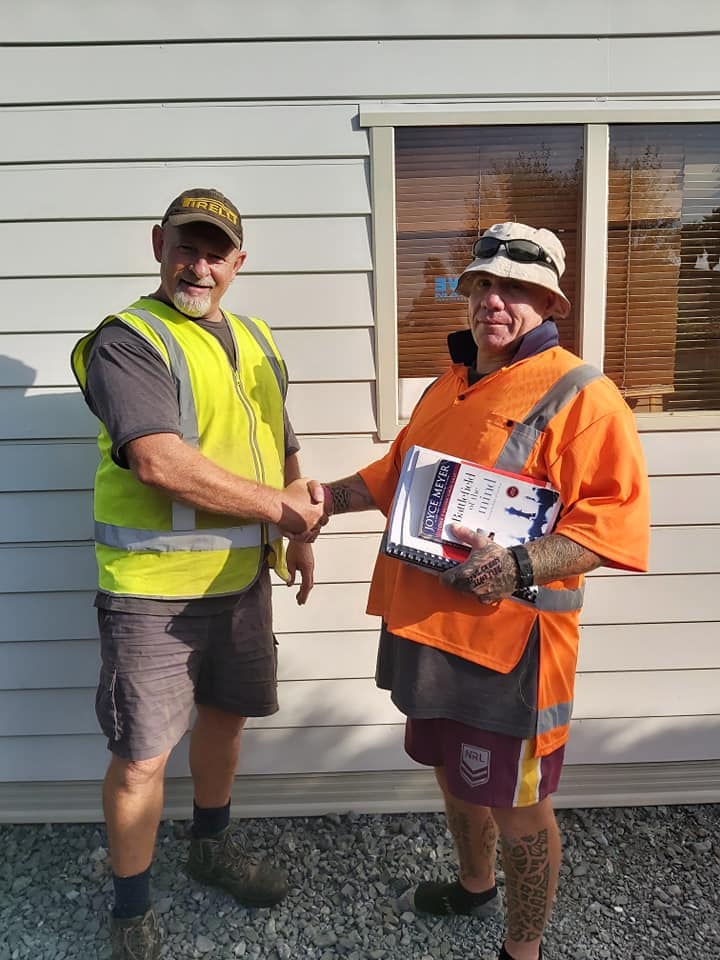 Duanne Towgood, 45, pictured right at Victory House rehabilitation centre in 2020.