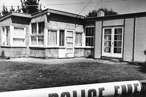The bach where David Gray was shot and killed by police at Aramoana. Photo / NZ Herald