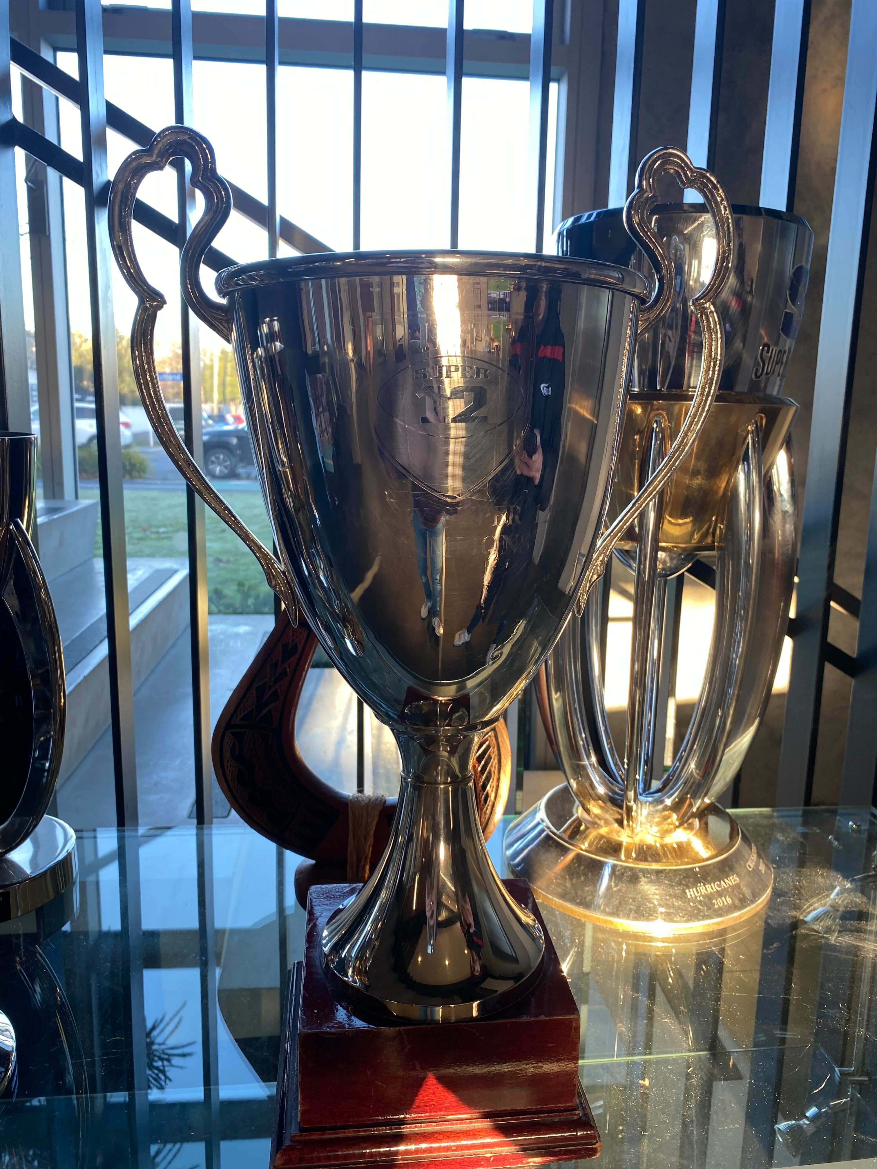 The original Super 12 trophy at Crusaders HQ. Photo / Supplied