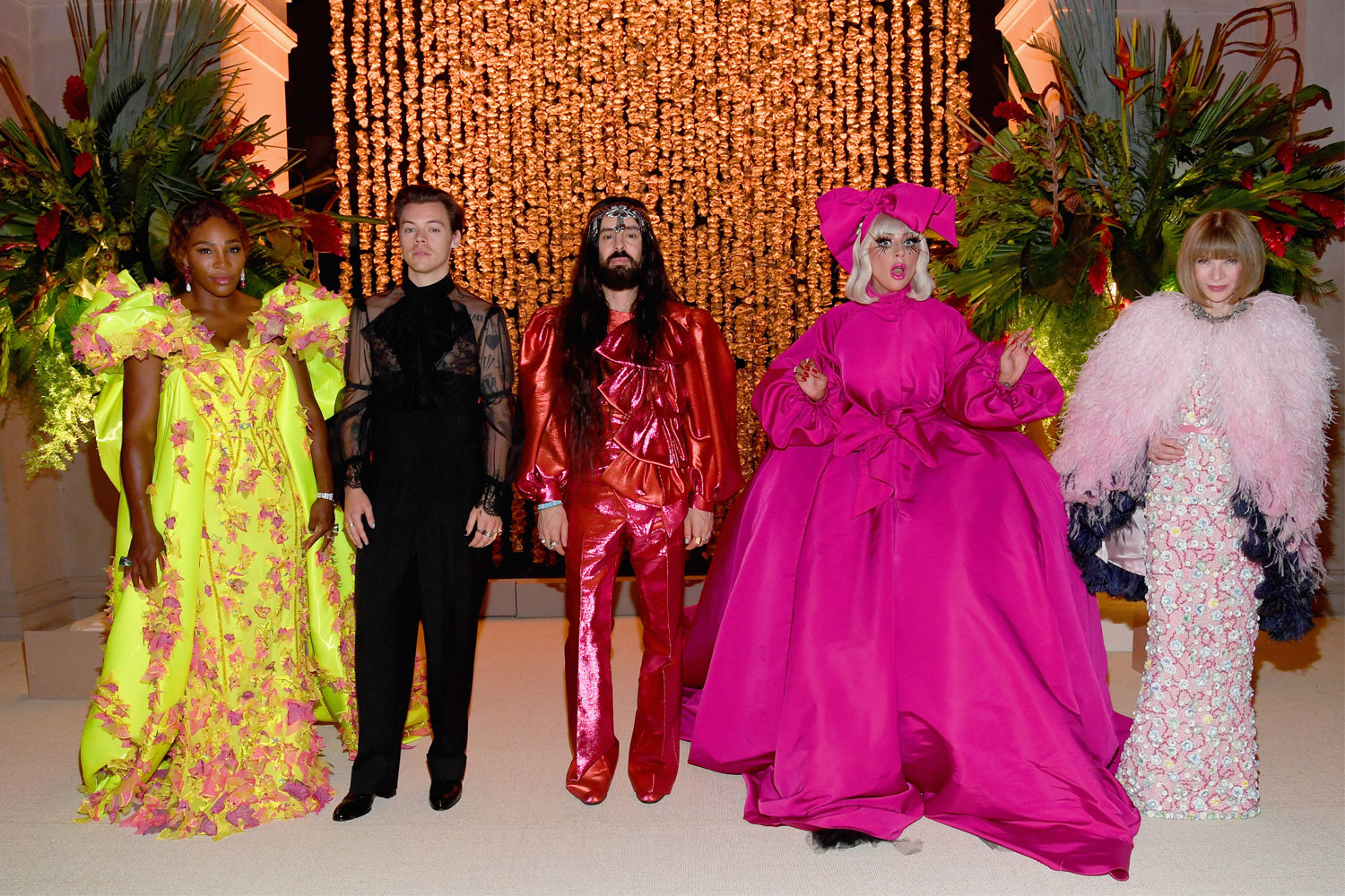 Co-hosts Harry Styles, Serena Williams, Alessandro Michele, Lady Gaga and Anna Wintour attend The 2019 Met Gala. Photo / Getty Images