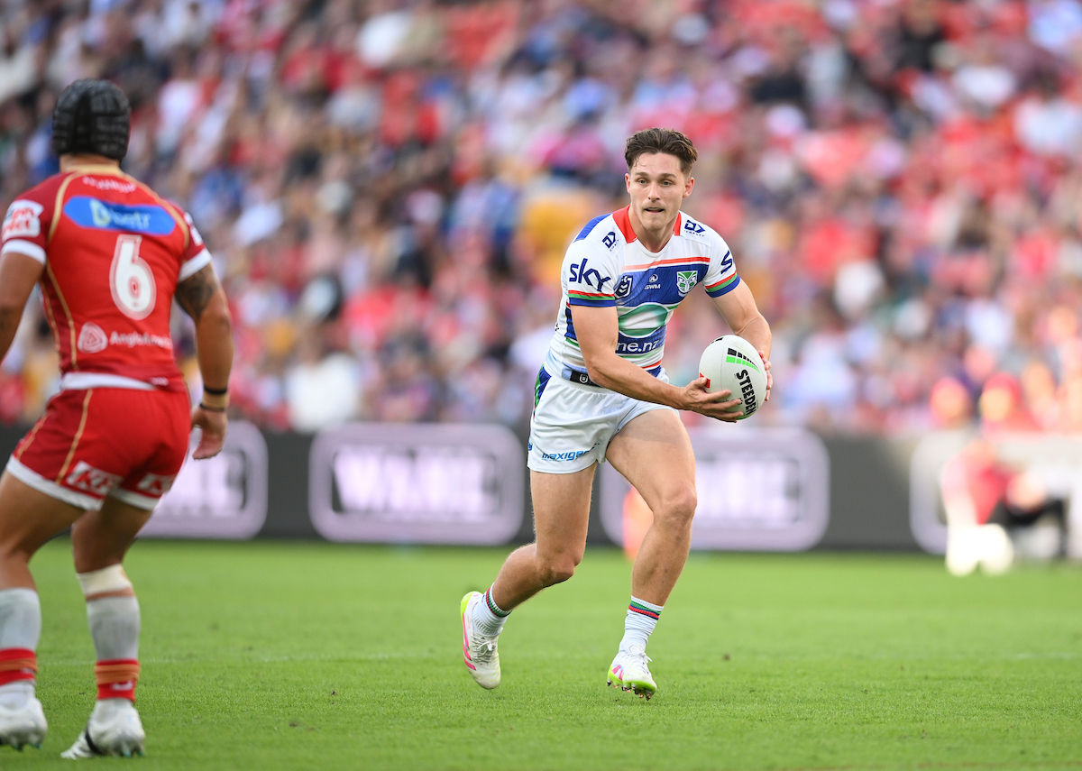 Warriors halfback Luke Metcalf was in fine form again, setting up a spectacular try in the first half. Photo / Photosport