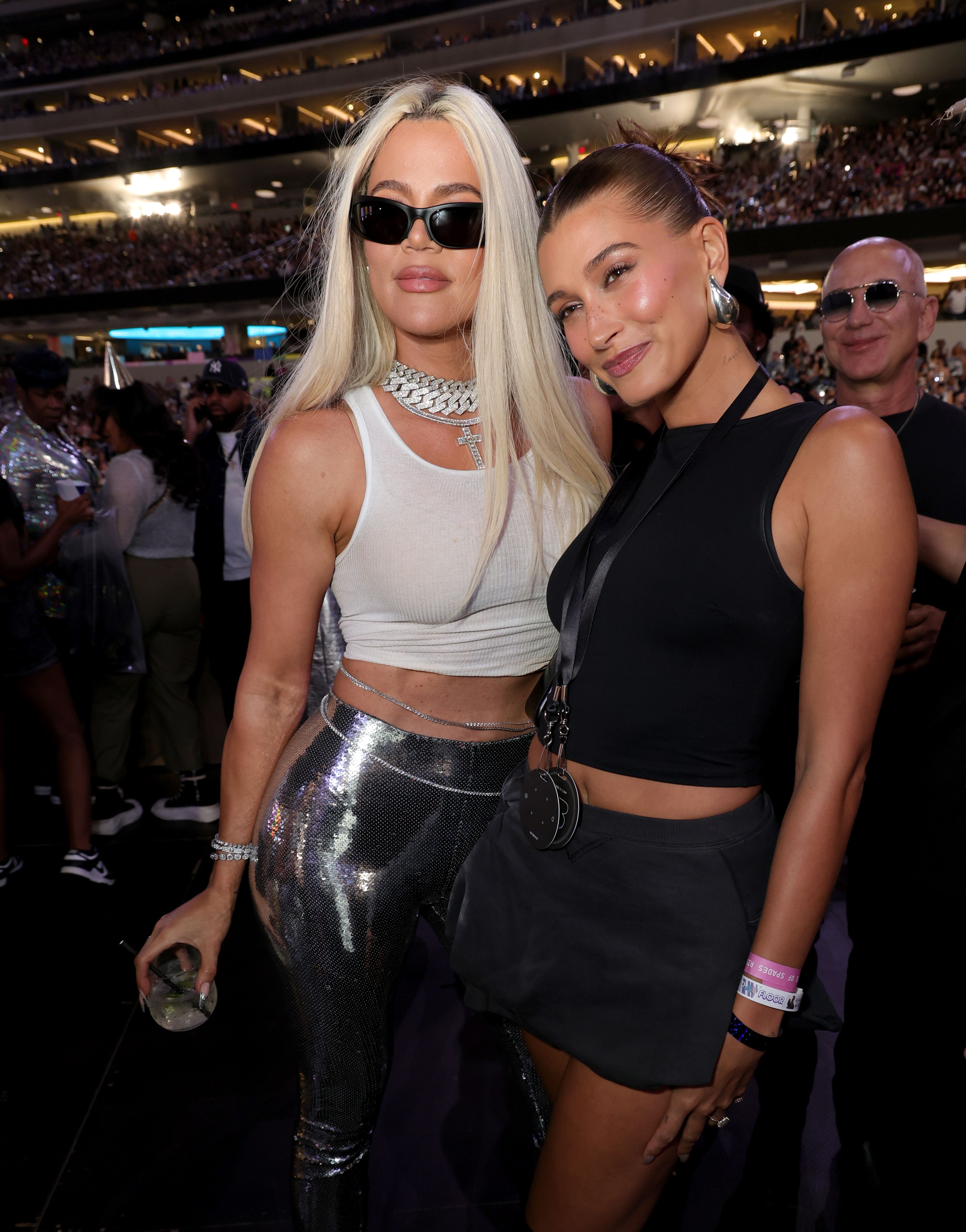 Khloé Kardashian and Hailey Bieber attend the Renaissance World Tour  at SoFi Stadium. Photo / Getty Images