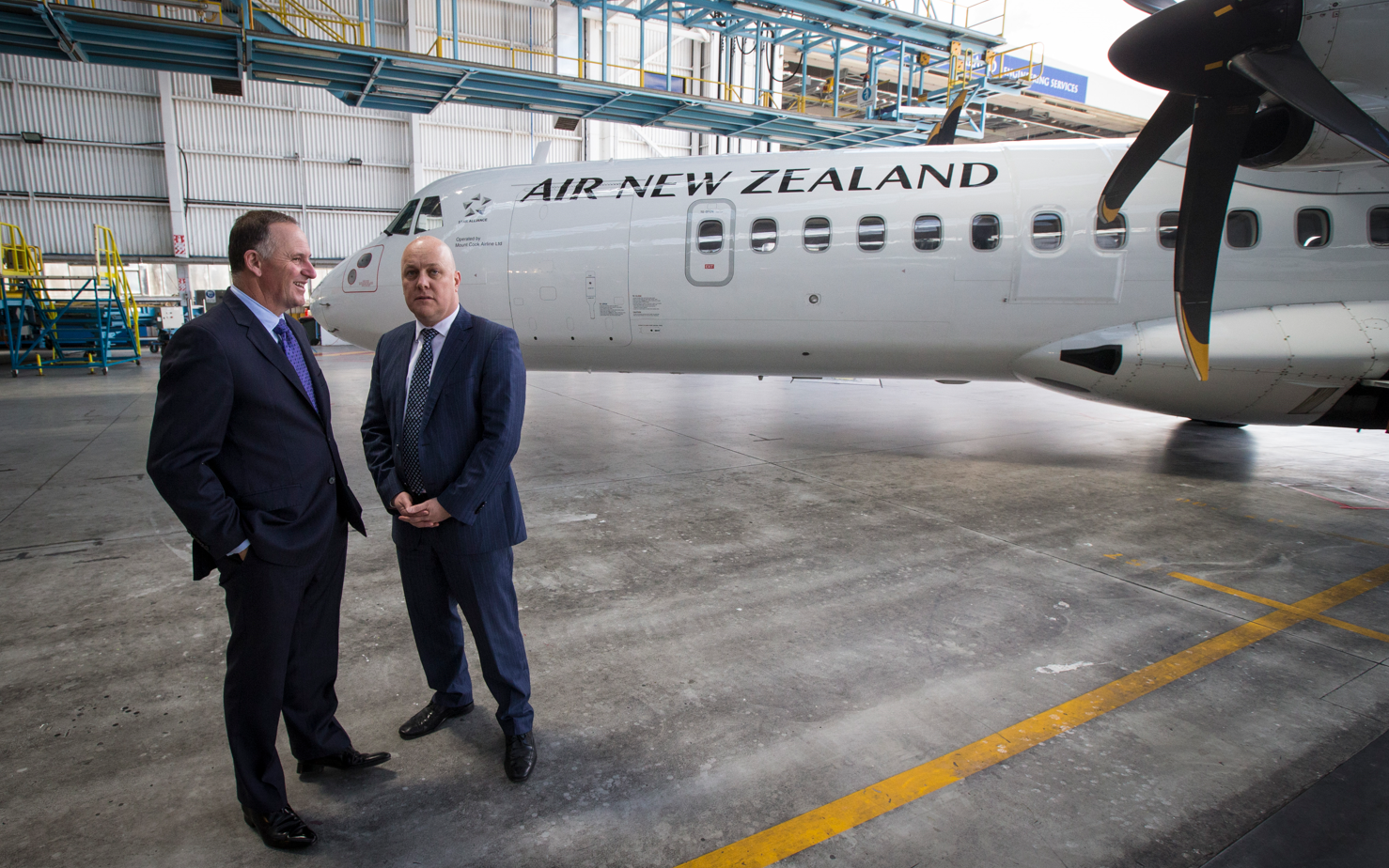 Then-Prime Minister John Key and Christopher Luxon in his role as Air NZ boss, pictured in 2015. Photo / Jason Oxenham