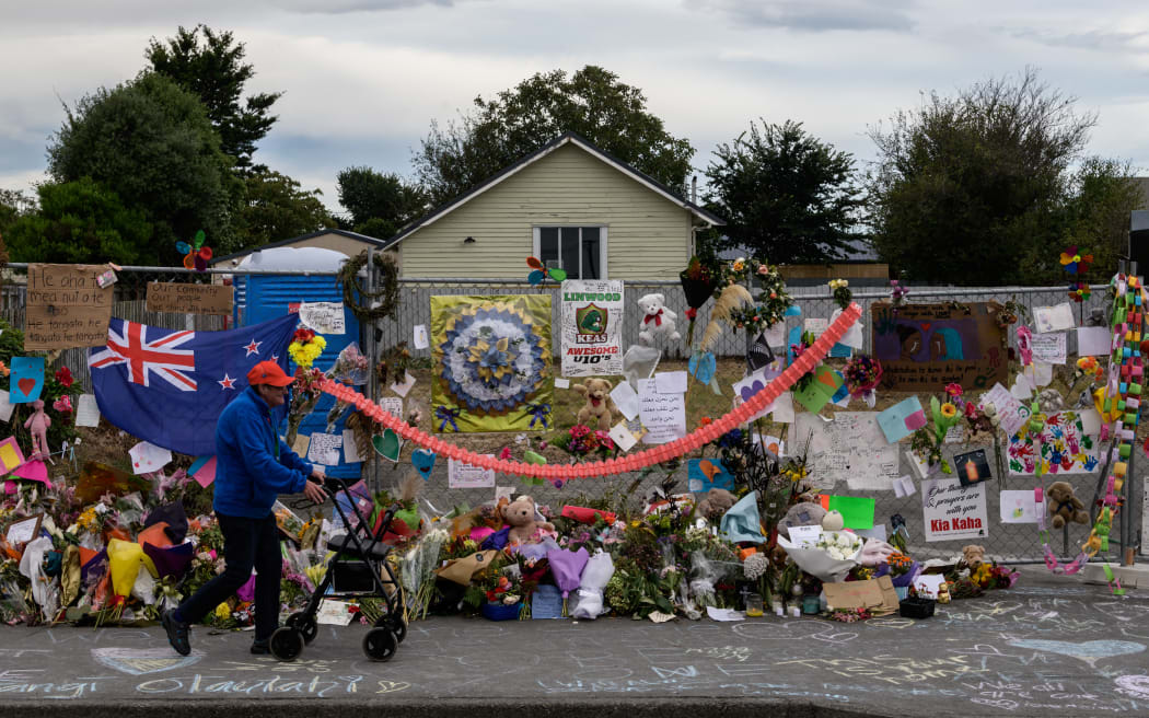 Tributes and flowers for the victims of the March 15, 2019 terror attack at Linwood Islamic Centre in Christchurch. Photo / AFP, Anthony Wallace, RNZ