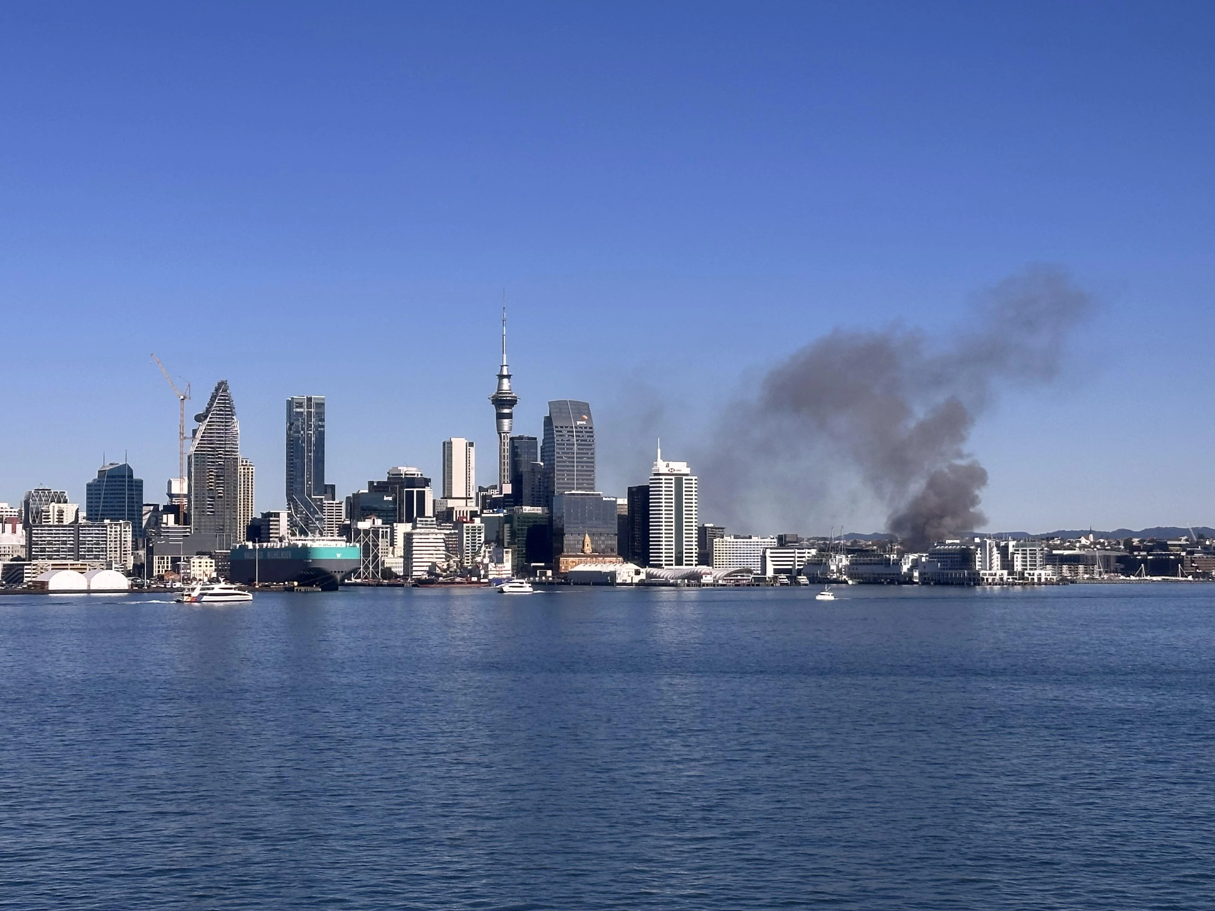 Smoke seen across Auckland CBD. Photo / Supplied