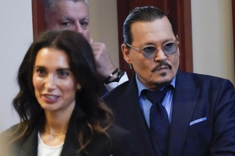 Actor Johnny Depp arrives in the courtroom for closing arguments. Photo / AP