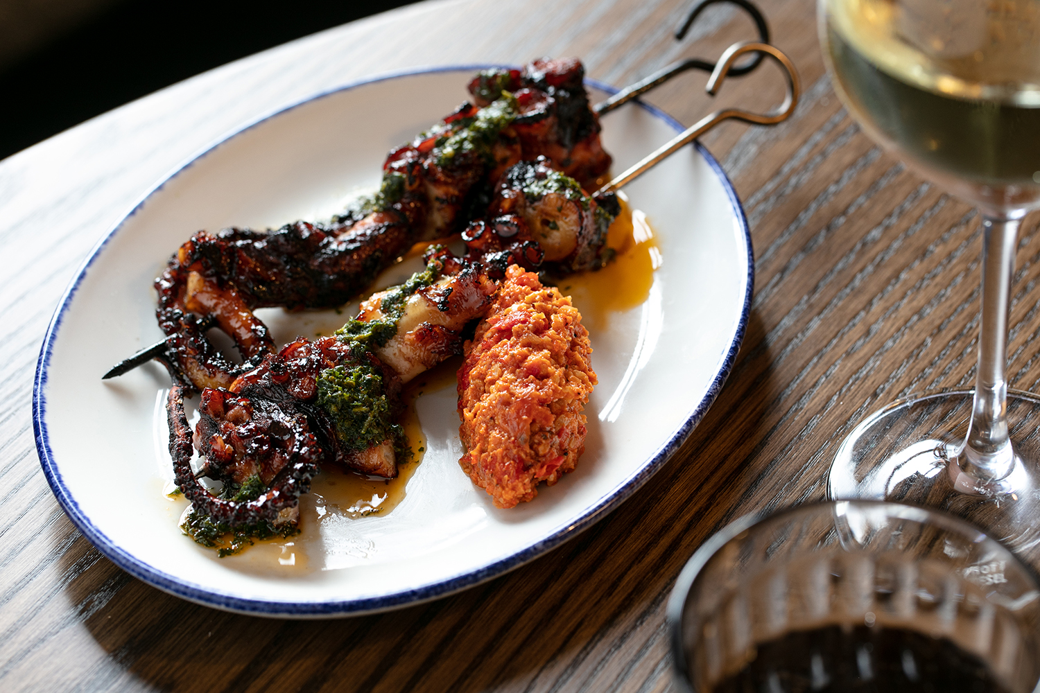 The octopus with romesco and chimichurri. Photo / Babiche Martens
