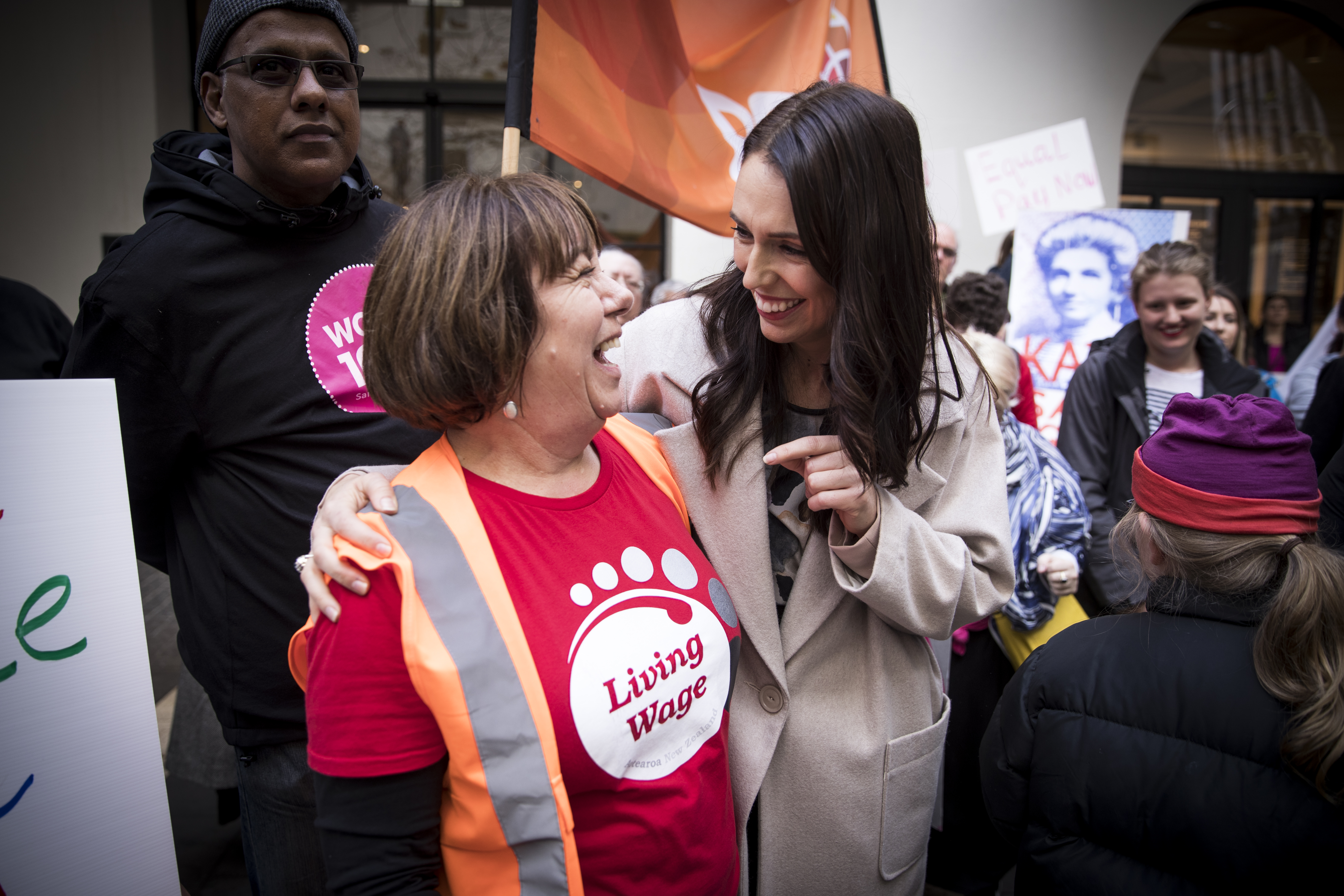 Labour leader Jacinda Ardern attends the Pay Equity Coalition Auckland pre election rally held in Khartoum Place. Photo / Dean Purcell