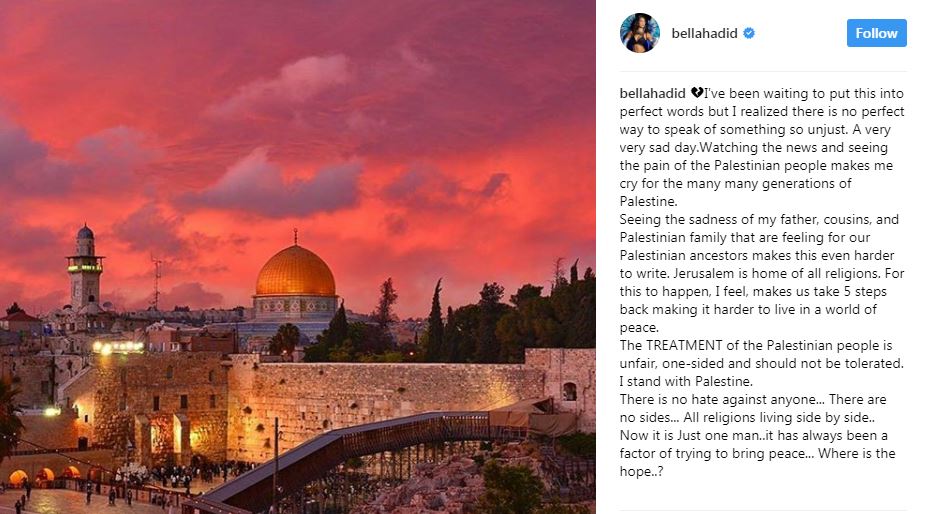 Bella Hadid joins #FreePalestine protest in the US - Masala