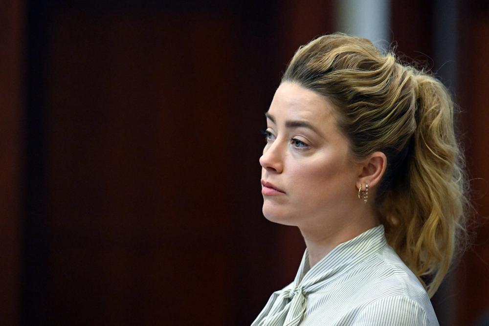Actress Amber Heard appears in the courtroom during a hearing at the Fairfax County Circuit Court. Photo / AP
