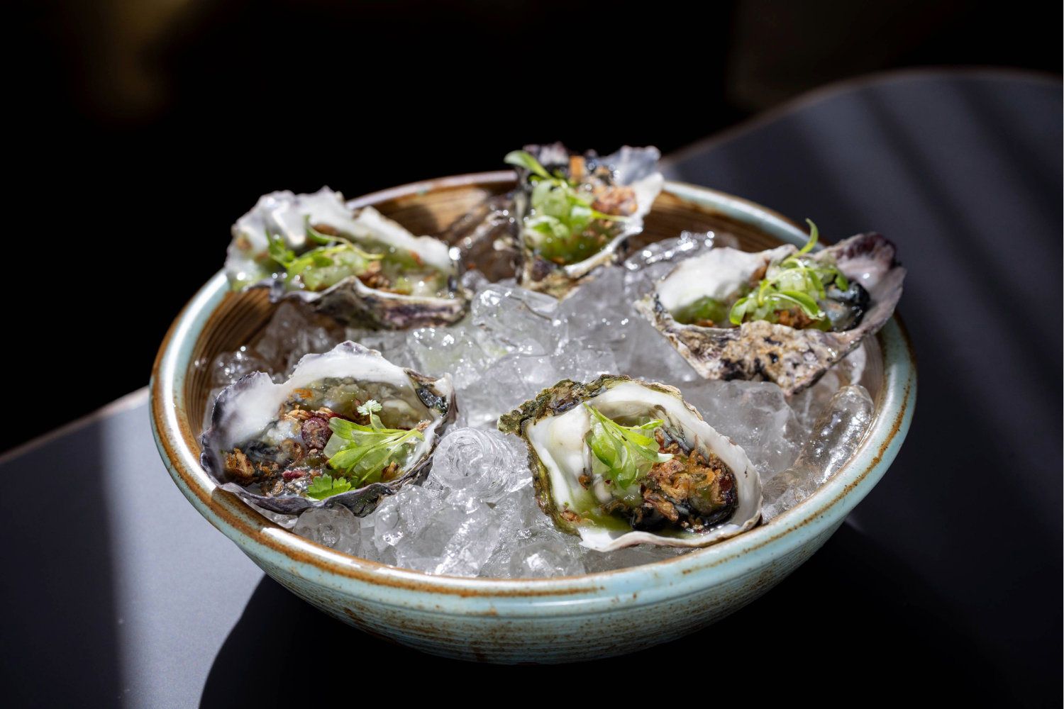 The oysters at St Marg's, served with a mignonette of cucumber, gin and white balsamic, are among some of the best Jesse Mulligan has ever eaten. Photo / Babiche Martens