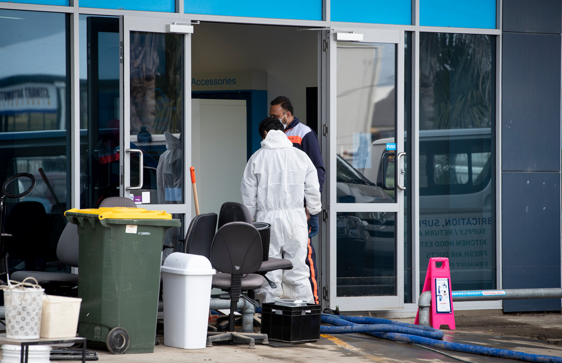 Residents began the clean-up after flooding caused major damage. Photo / Dean Purcell