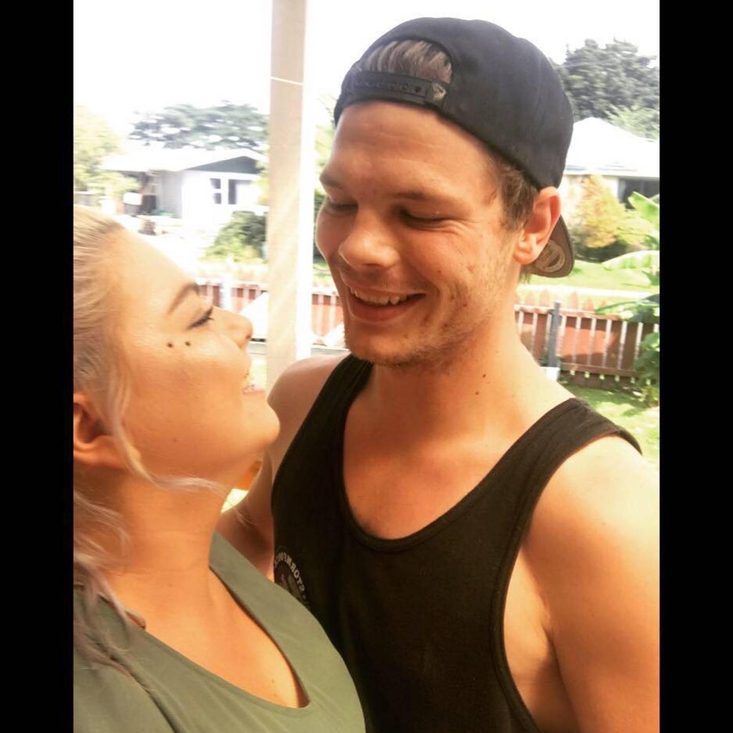 Robert Nelson, 23, with his partner Kahlee Marfell. Robert was killed in the shooting, Kahlee suffered serious injuries. Photo / Supplied