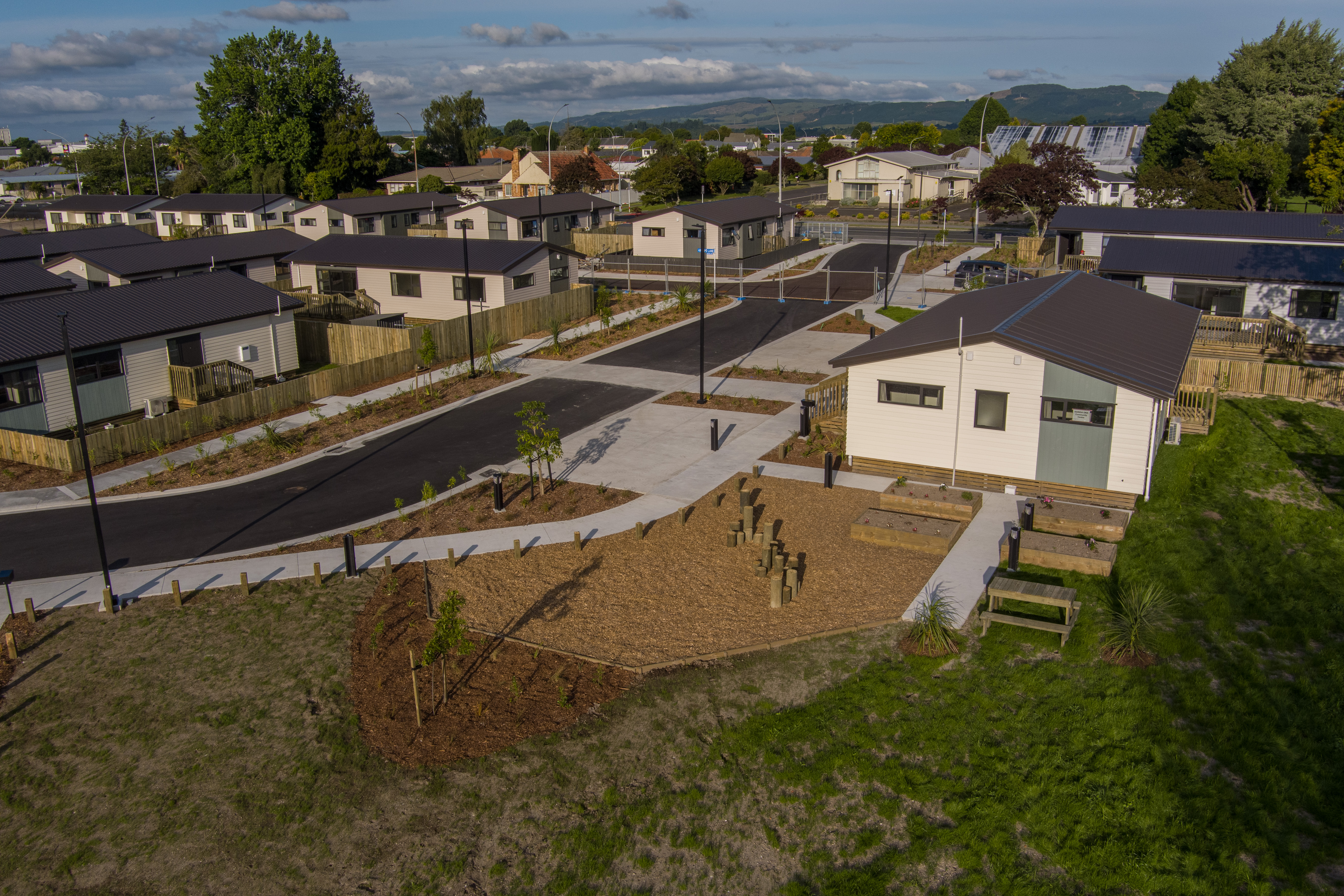 The Kāinga Ora housing development on the corner of Ranolf St and Malfroy Rd.
