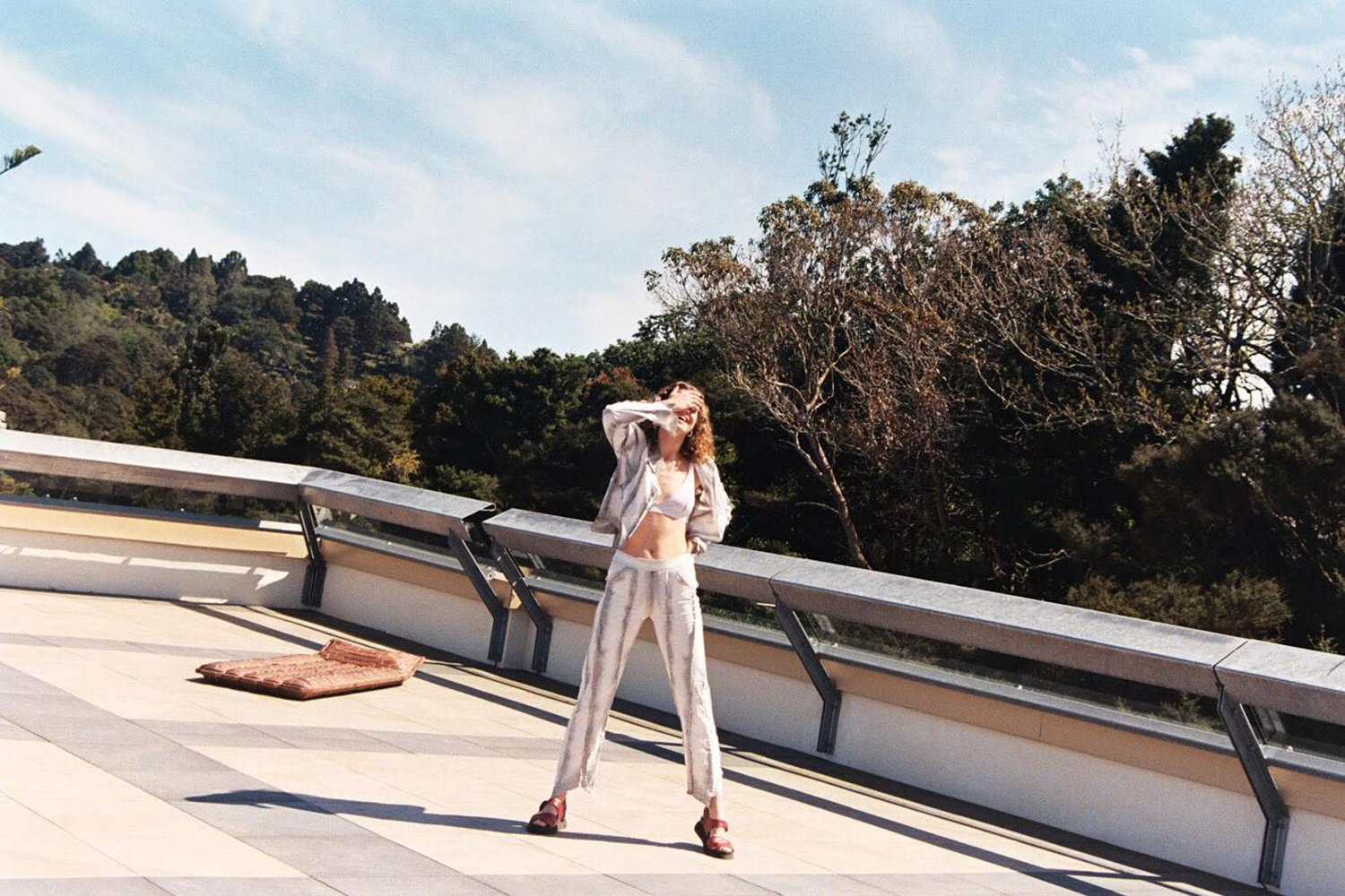 A model wears the Hexagonal top and trousers. Photo / Lilly Alexander