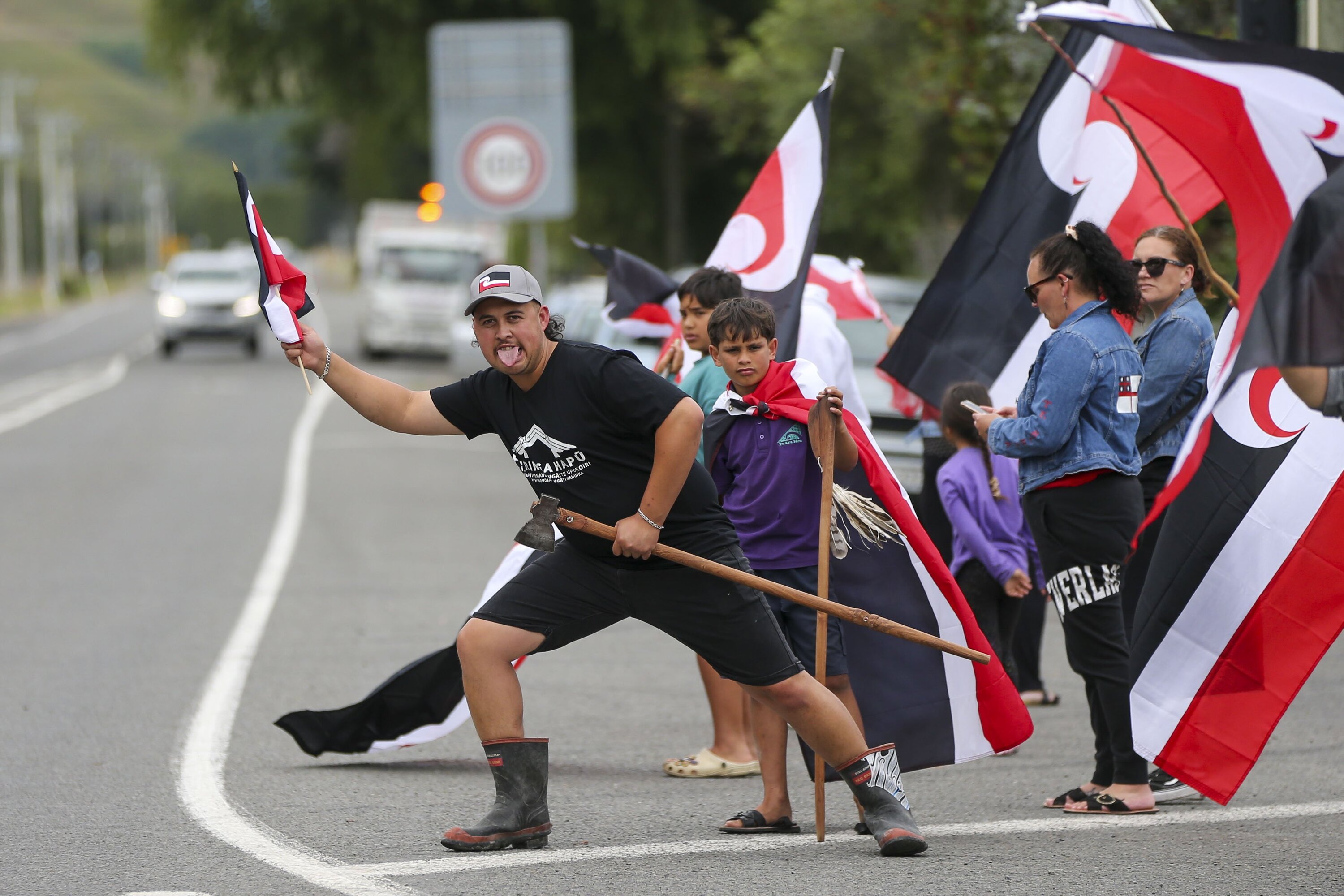 Supporters of the convoy greeted those participating on the roadside. Photo / Paul Taylor