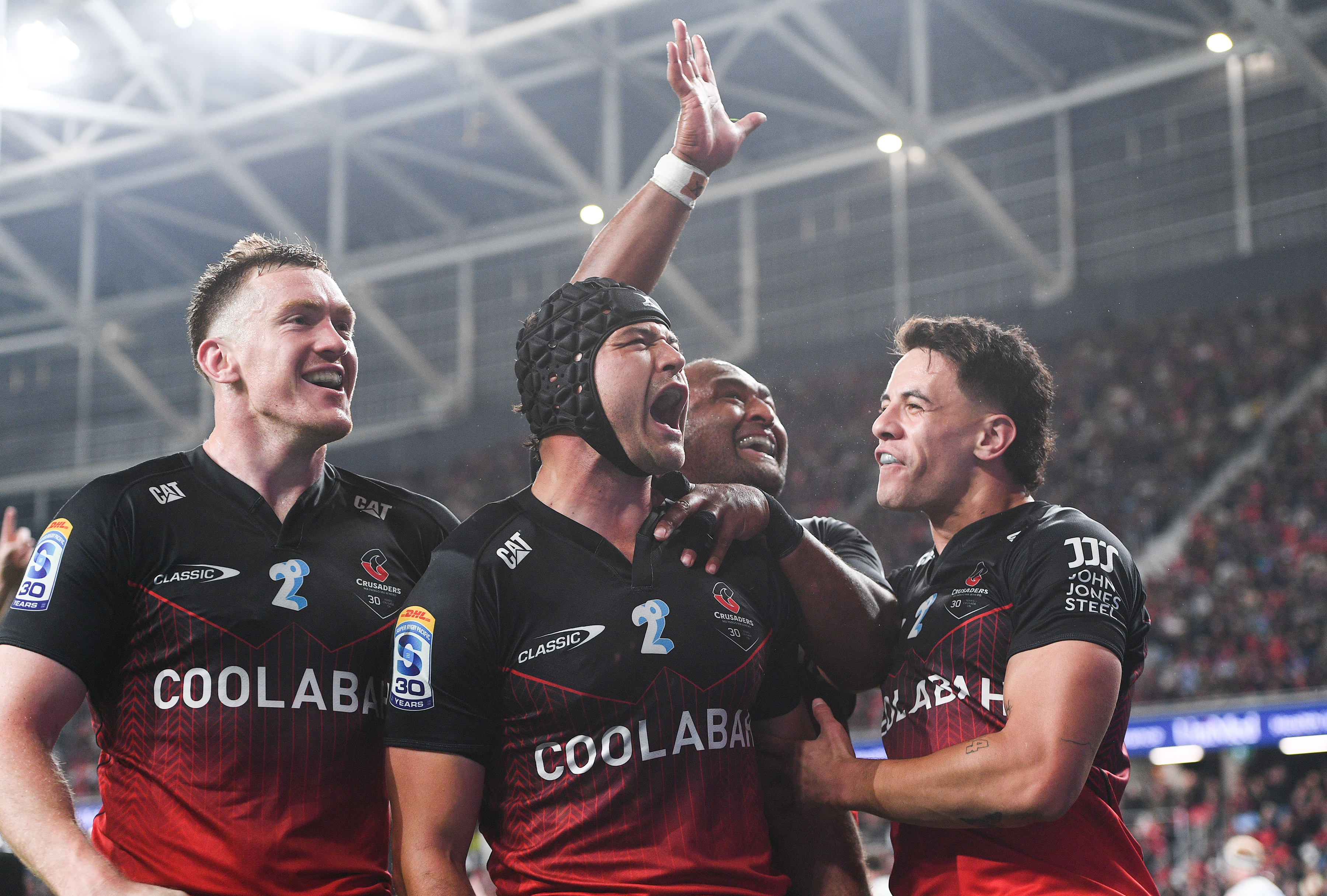 David Havili shares a moment with teammates. Photo / Photosport