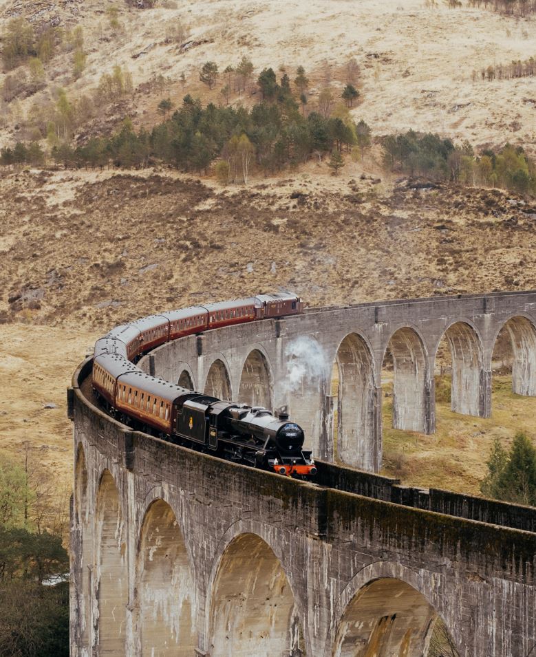 The Jacobite steam train journey from Fort William to Mallaig takes in some spectacular Scottish scenery. Photo / Mj; Unsplash