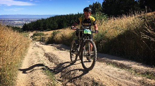 Michael Brown makes his way up the Body-bag track at Christchurch Adventure Park.