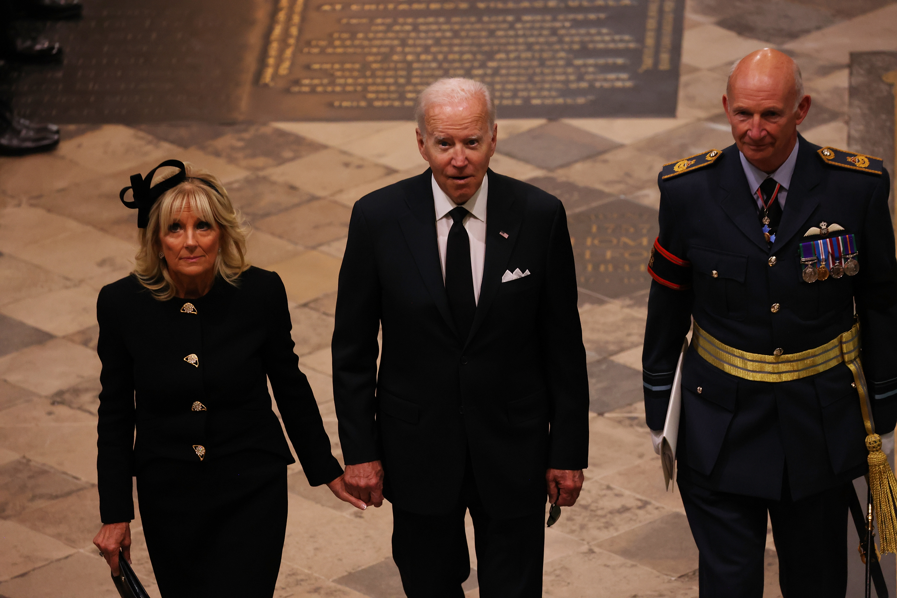 US President Joe Biden and first lady Jill Biden attend the state funeral and burial of Queen Elizabeth II. Photo / AP