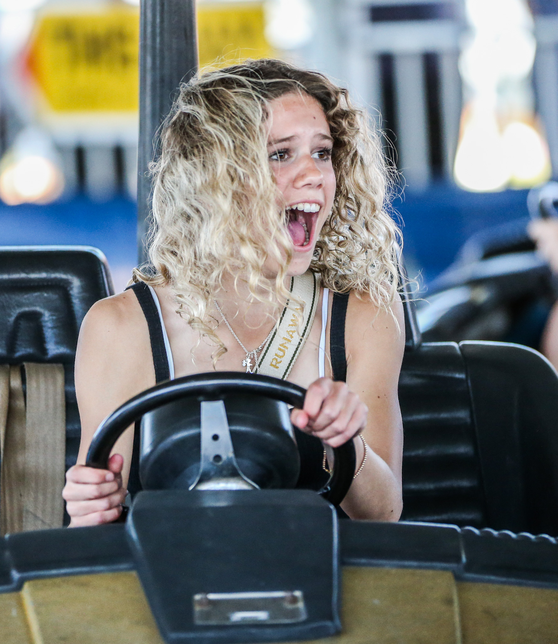 Zita Meo, from Napier, on the dodgems. Photo / Paul Taylor