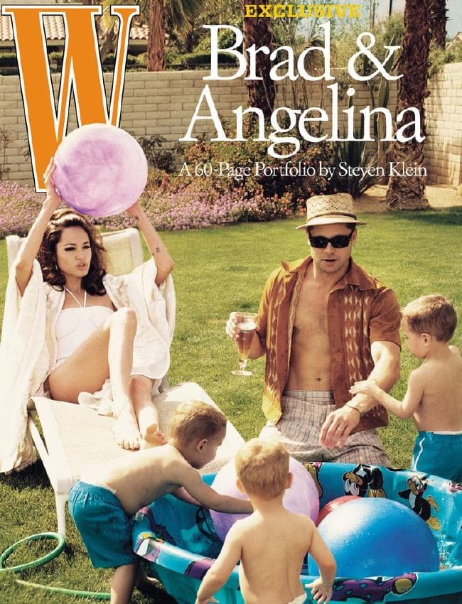Angelina Jolie and Brad Pitt featured in the July 2005 issue of W Magazine. Photo / Supplied