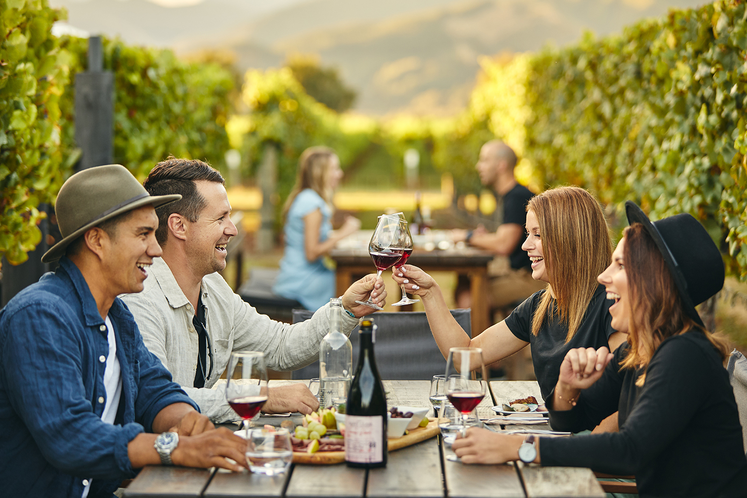 Dining among the vines at Saint Clair Vineyard. Photo / Supplied
