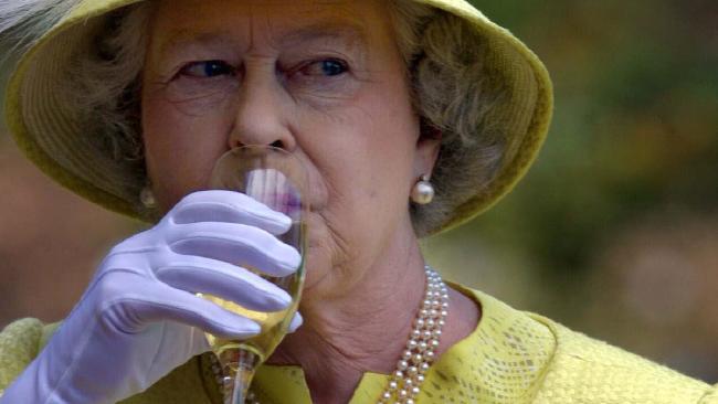 The Queen often has a glass of champagne at night.