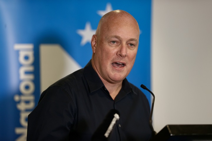 Prime Minister Christopher Luxon delivers his first speech of the year to National MPs. Photo / George Heard