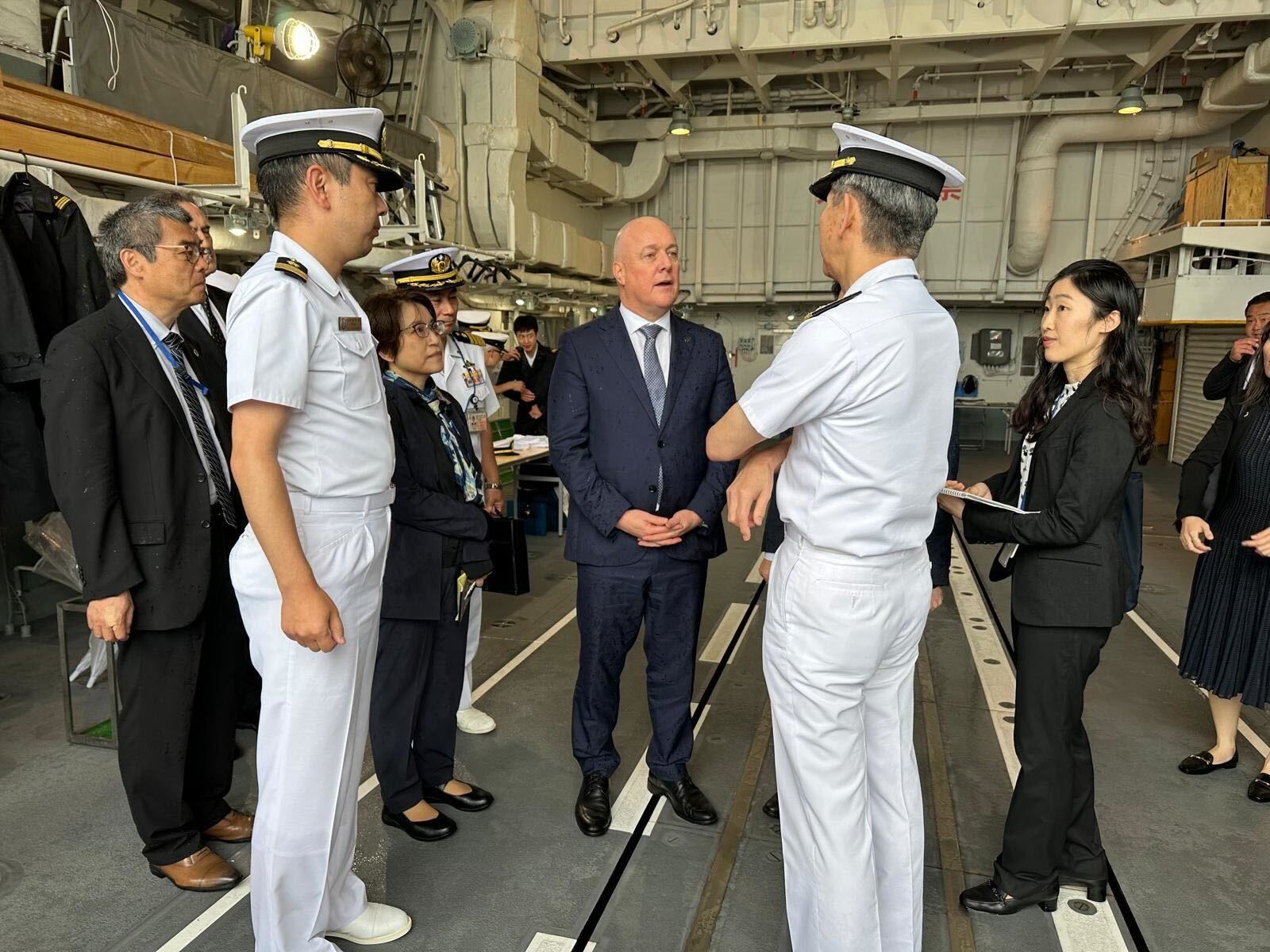 Prime Minister Christopher Luxon getting a tour of the Yokosuka Naval Base in Tokyo, Japan. Photo /  Prime Minister's office