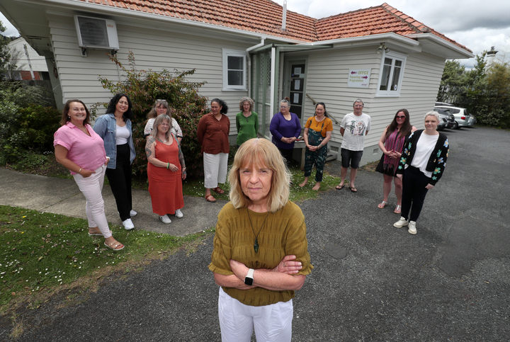 Jigsaw North manager Libby Jones with current staff. Photo / Mike Cunningham