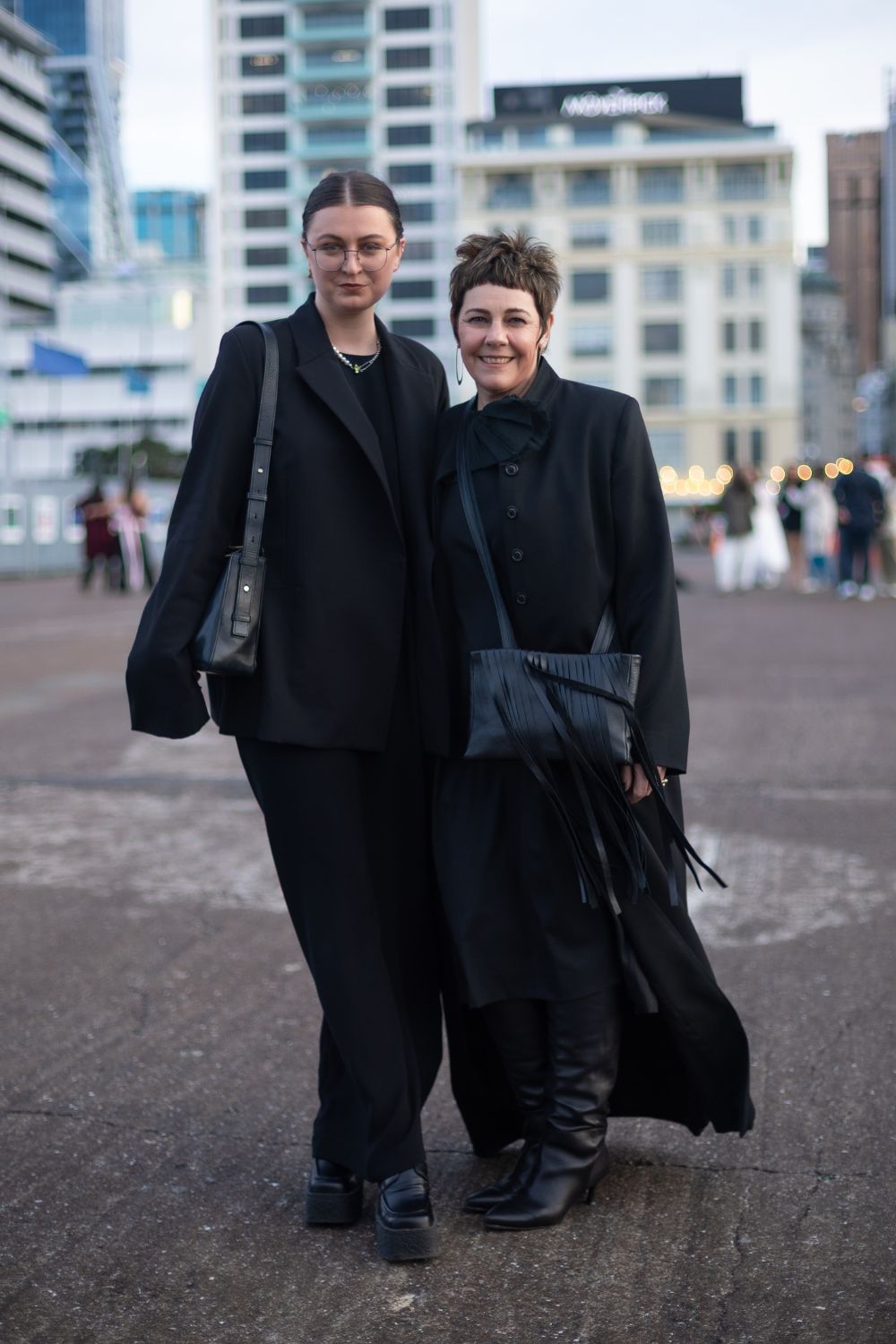 Brydon Smallbone and Kelsi Bennett from got up at 4am to travel up from Wanaka. The week is business and pleasure for the pair who will be buying for their store 47 Frocks. Photo / Jason Dorday