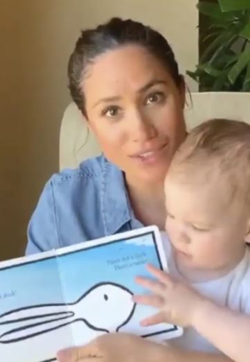 Meghan and Archie read a children's book on Instagram for his last birthday. Photo / Instagram