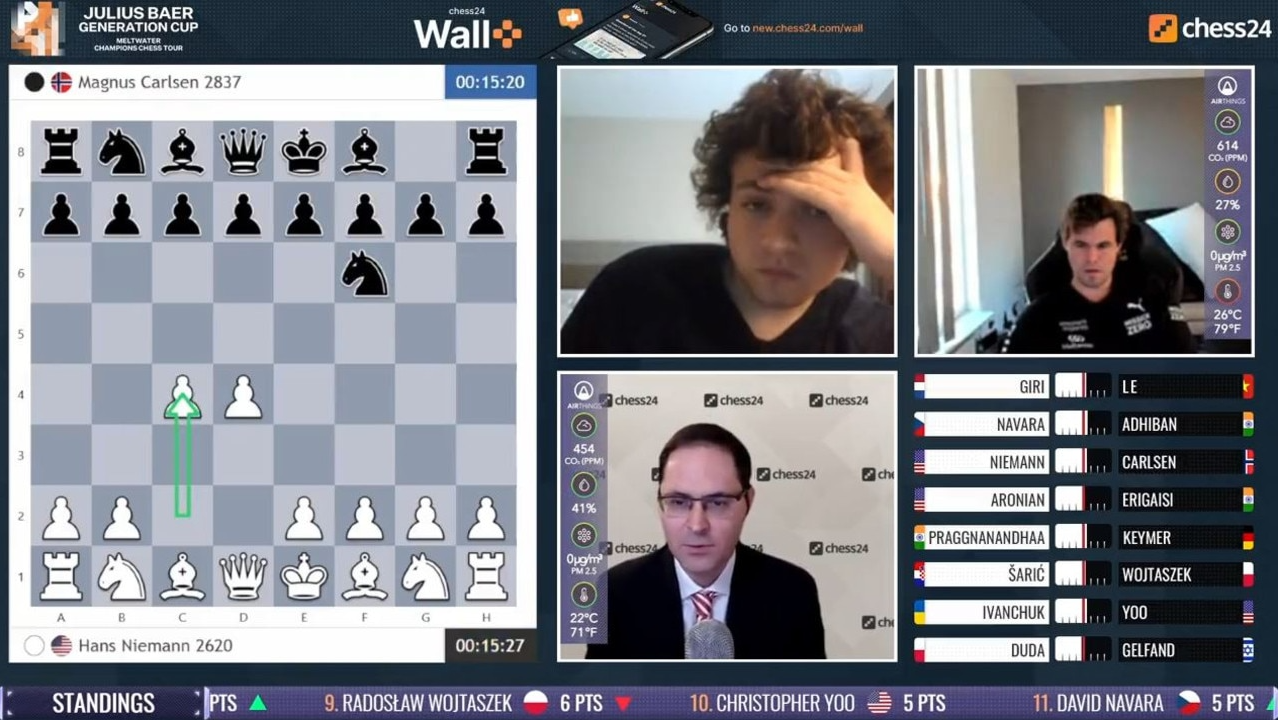 The moment Magnus Carlsen resigned against Anish Giri, exactly 12