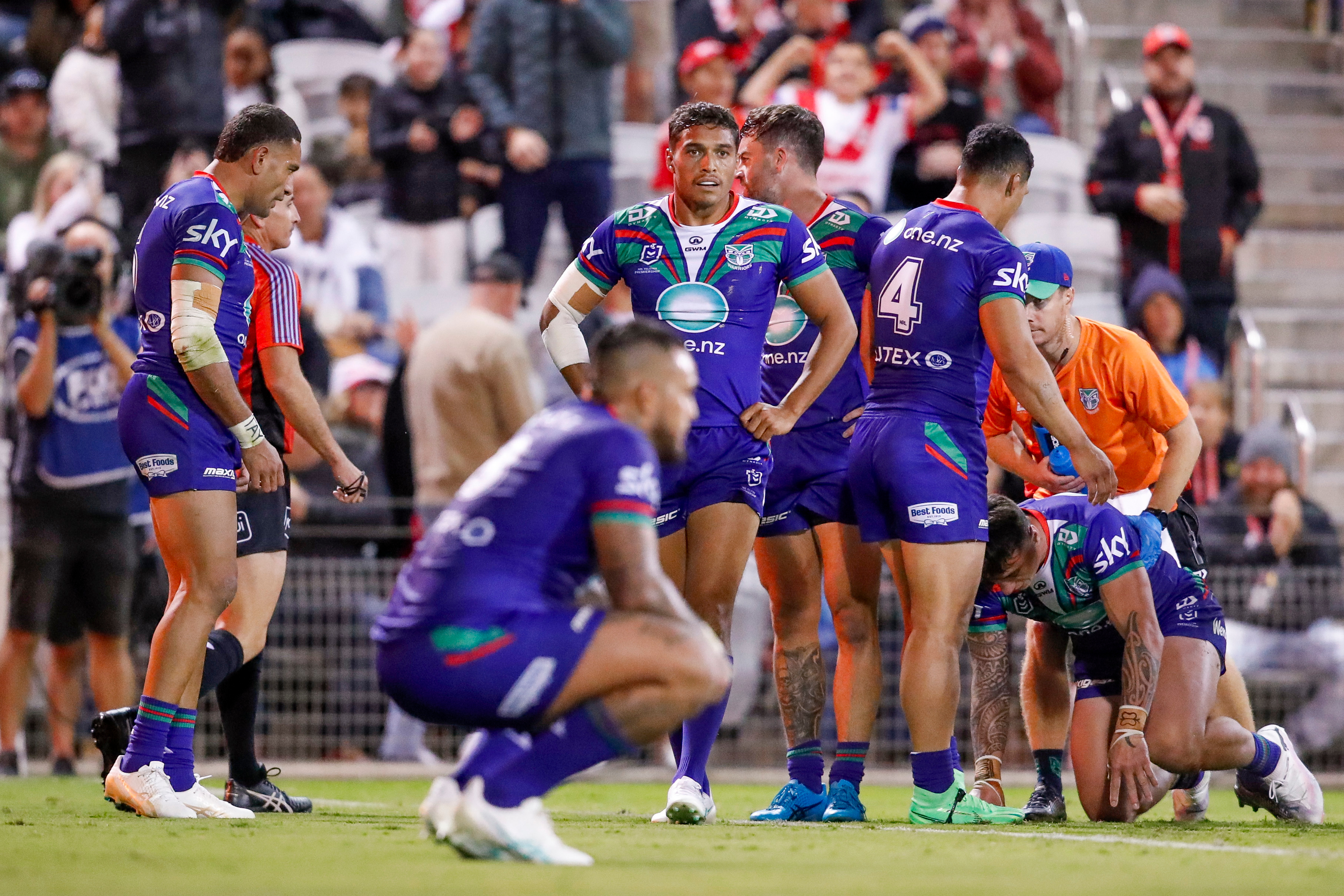 The Warriors were unable to stop the Dragons. Photo / Photosport