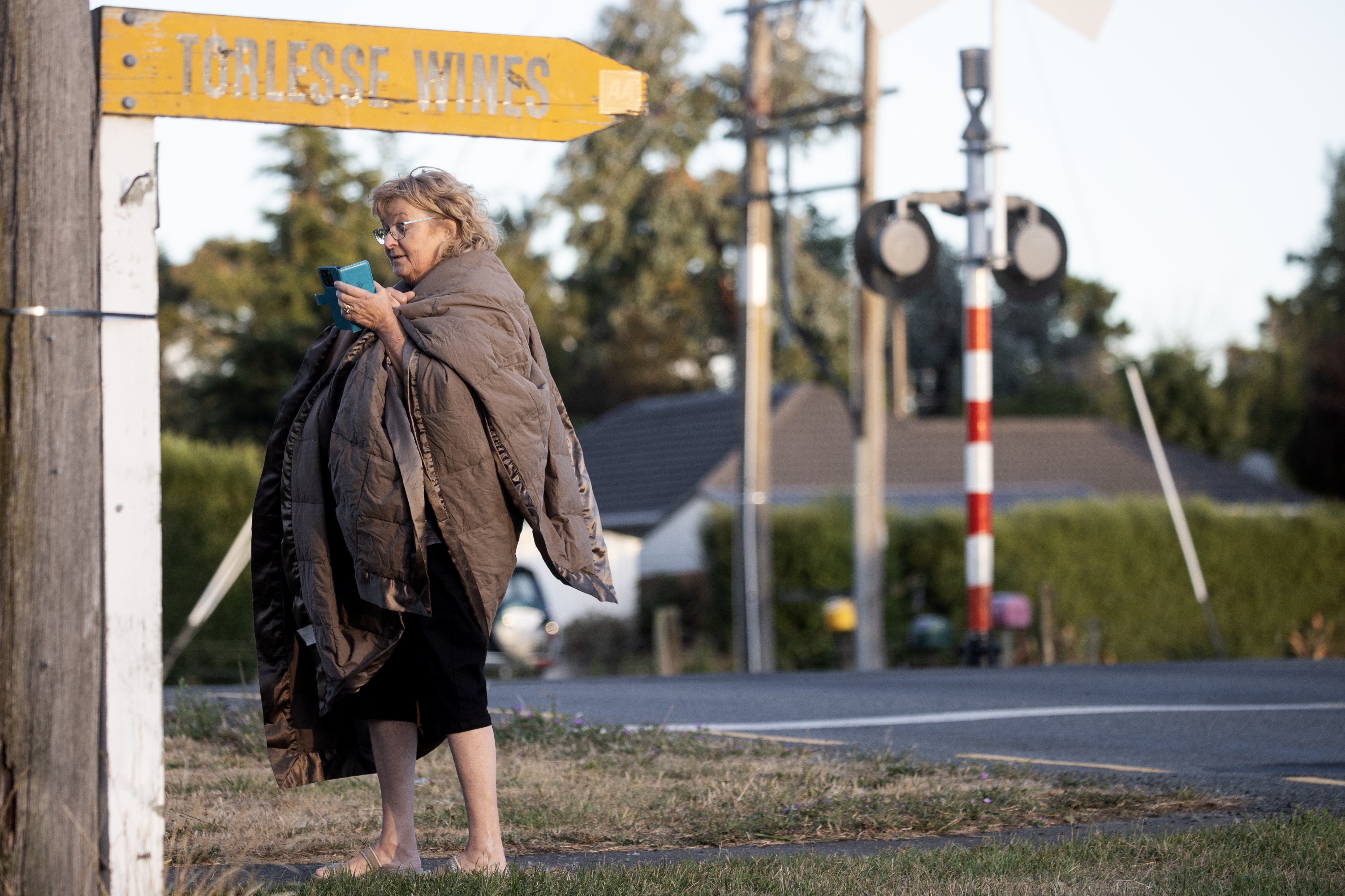 Evacuated resident Sally Thompson lives about a kilometre from the fire. Photo / George Heard