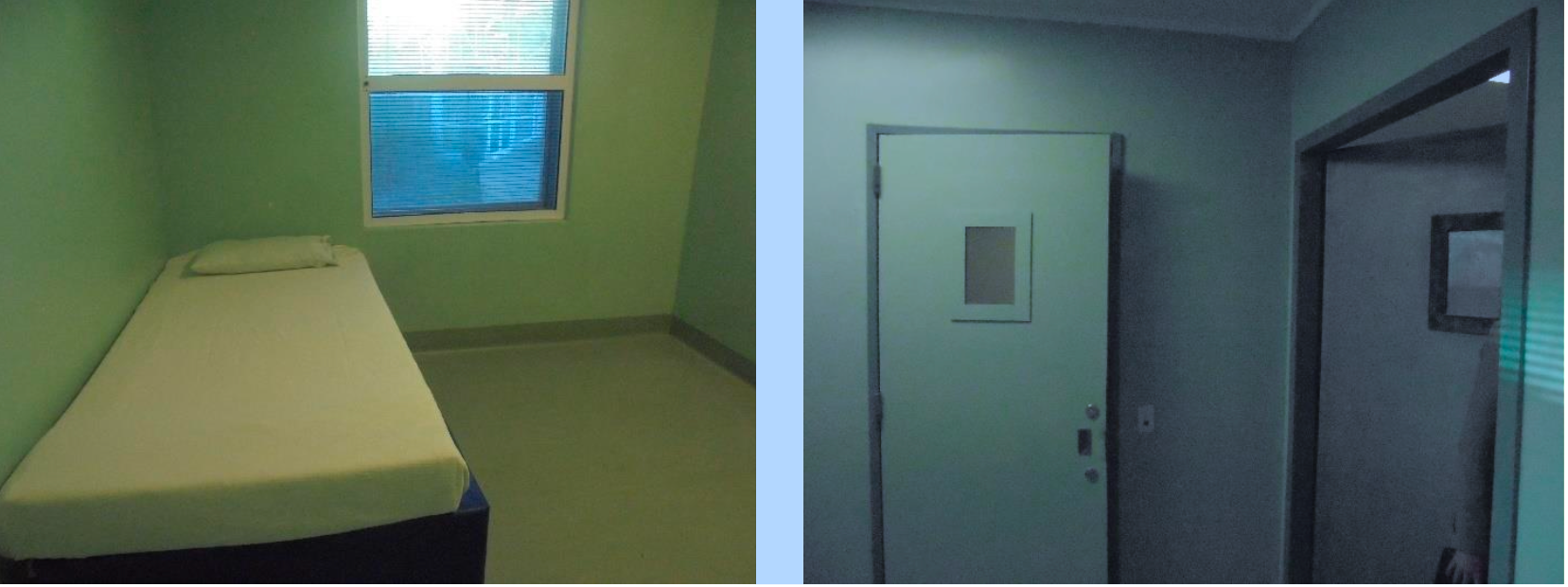 Photos from the rooms inside Ward 21 during the Ombudsman's surprise inspection in May last year. Photo/ Privacy Commission