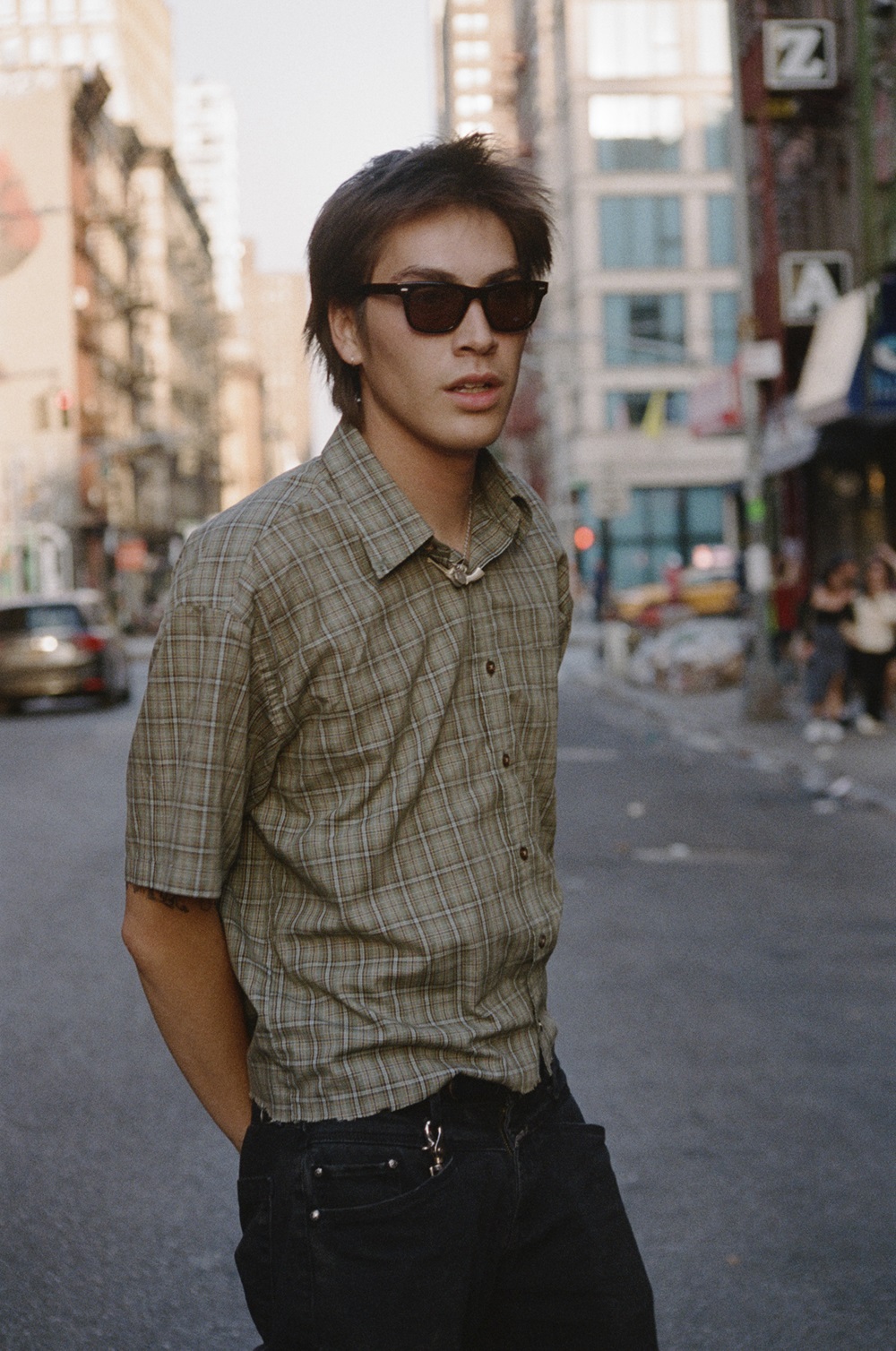 Kalman Ocheltree wearing The Thistle sunglasses. Photo / Thistle Brown