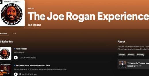 The Joe Rogan Experience is Spotify's top podcast. Photo / Supplied