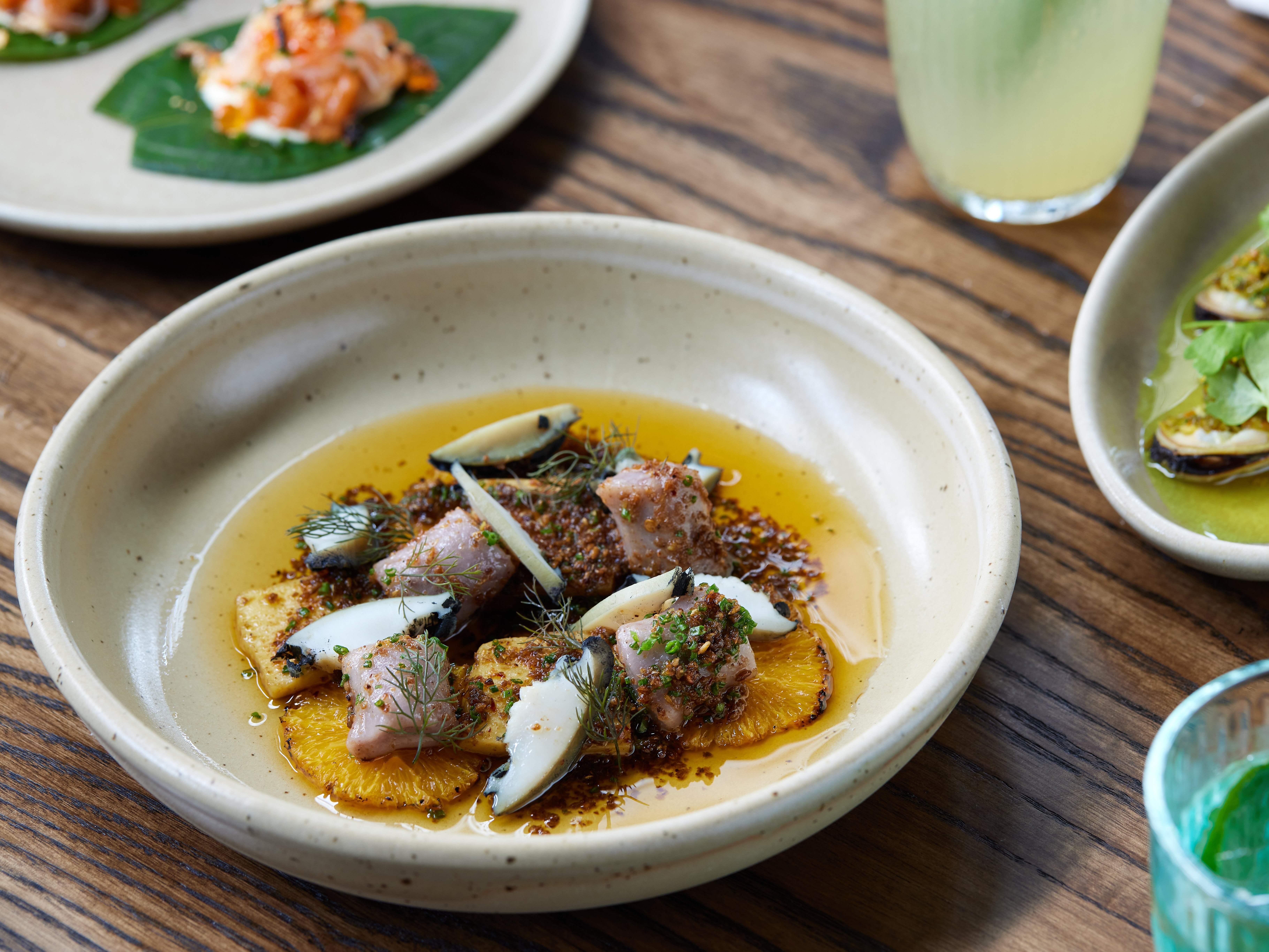 Pāua, ulu, paneer and burnt orange on the menu at Metita restaurant at Sky City. Photo / Babiche Martens
