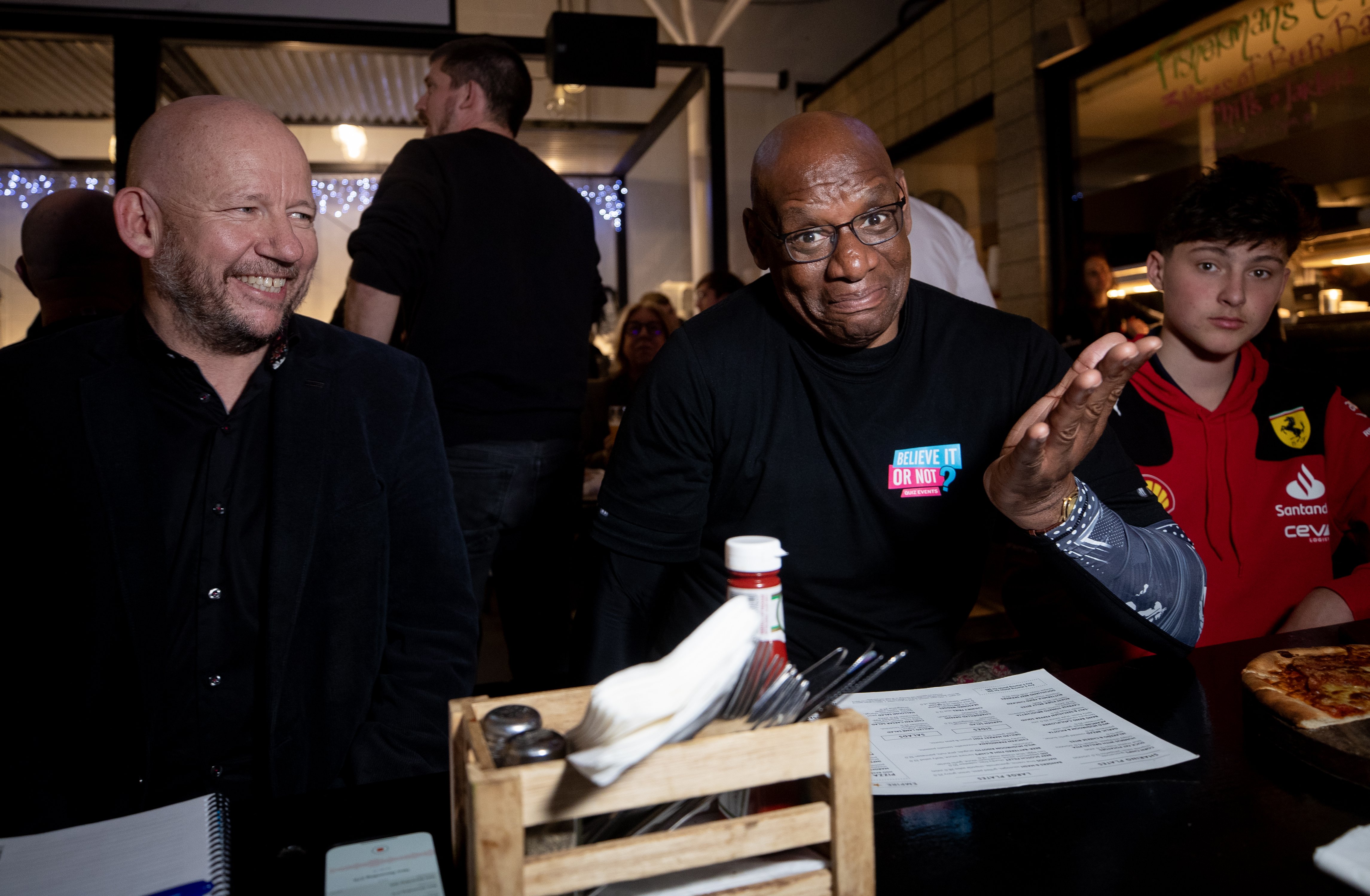 Pub quiz team mates Shayne Currie, left, Shaun Wallace, centre, and Harrison Lochead. Photo / Dean Purcell
