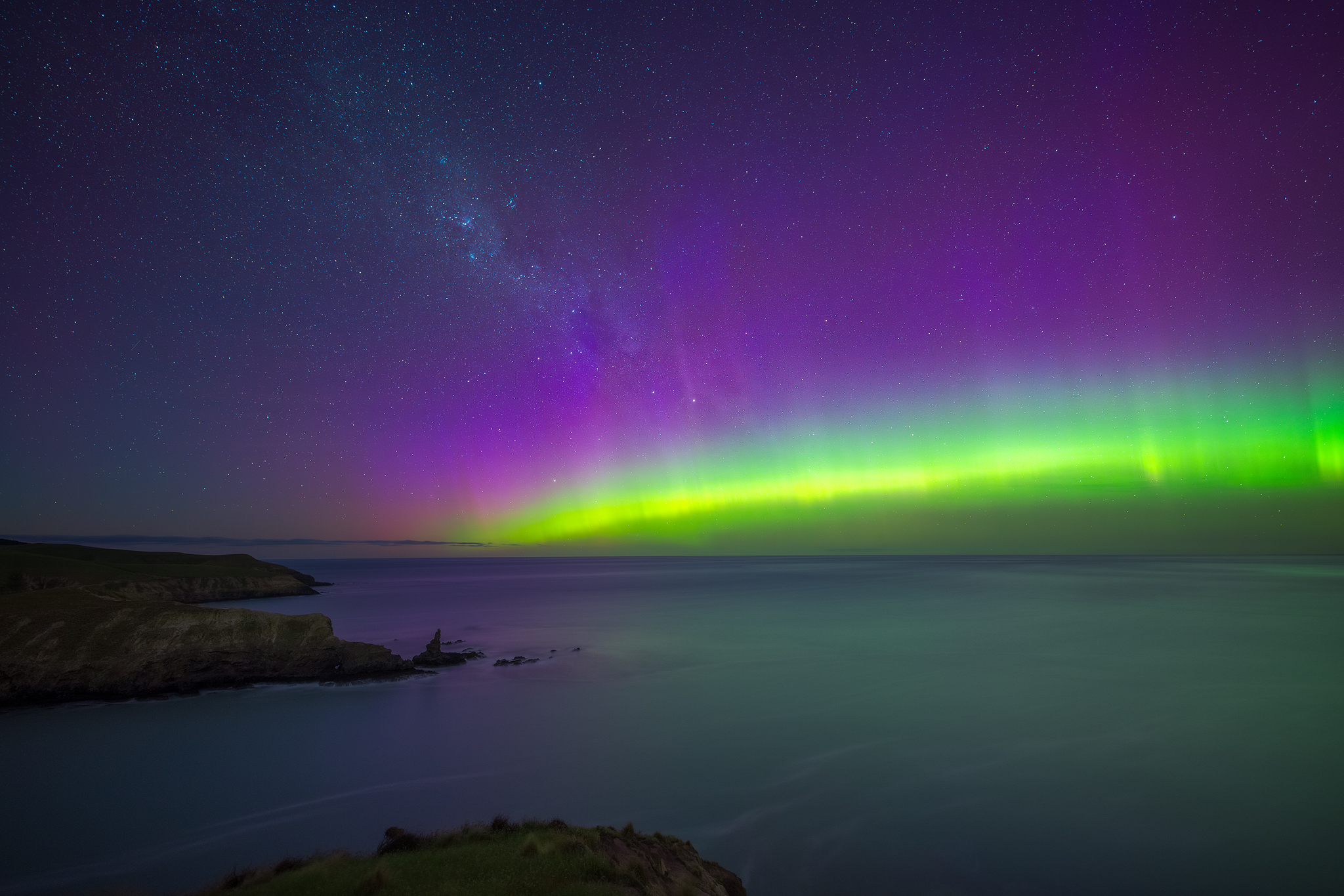 The rare Aurora Corona seen from New Zealand's South Island. Photo / Paul Wilson