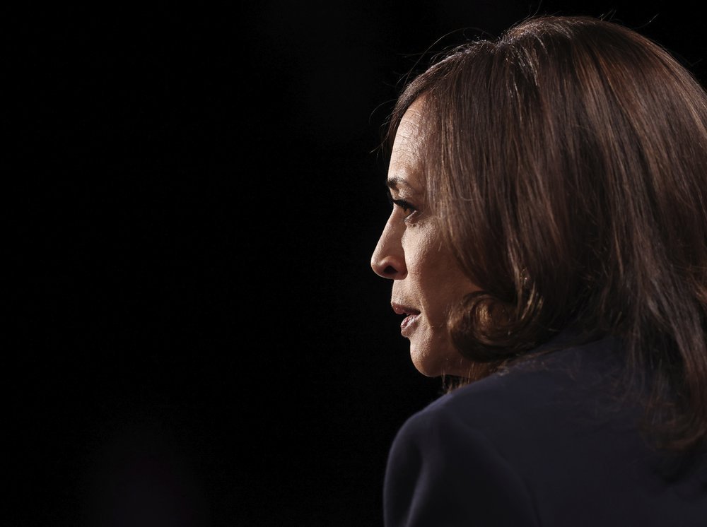 Democratic vice presidential candidate Sen. Kamala Harris, D-Calif., listens during the vice presidential debate. Photo / AP