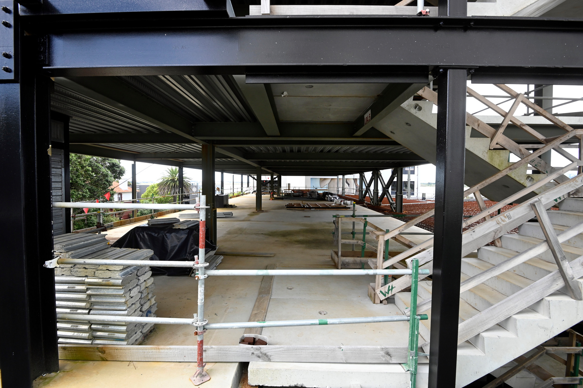 The unfinished Harington Street parking building, Tauranga. Photo / George Novak