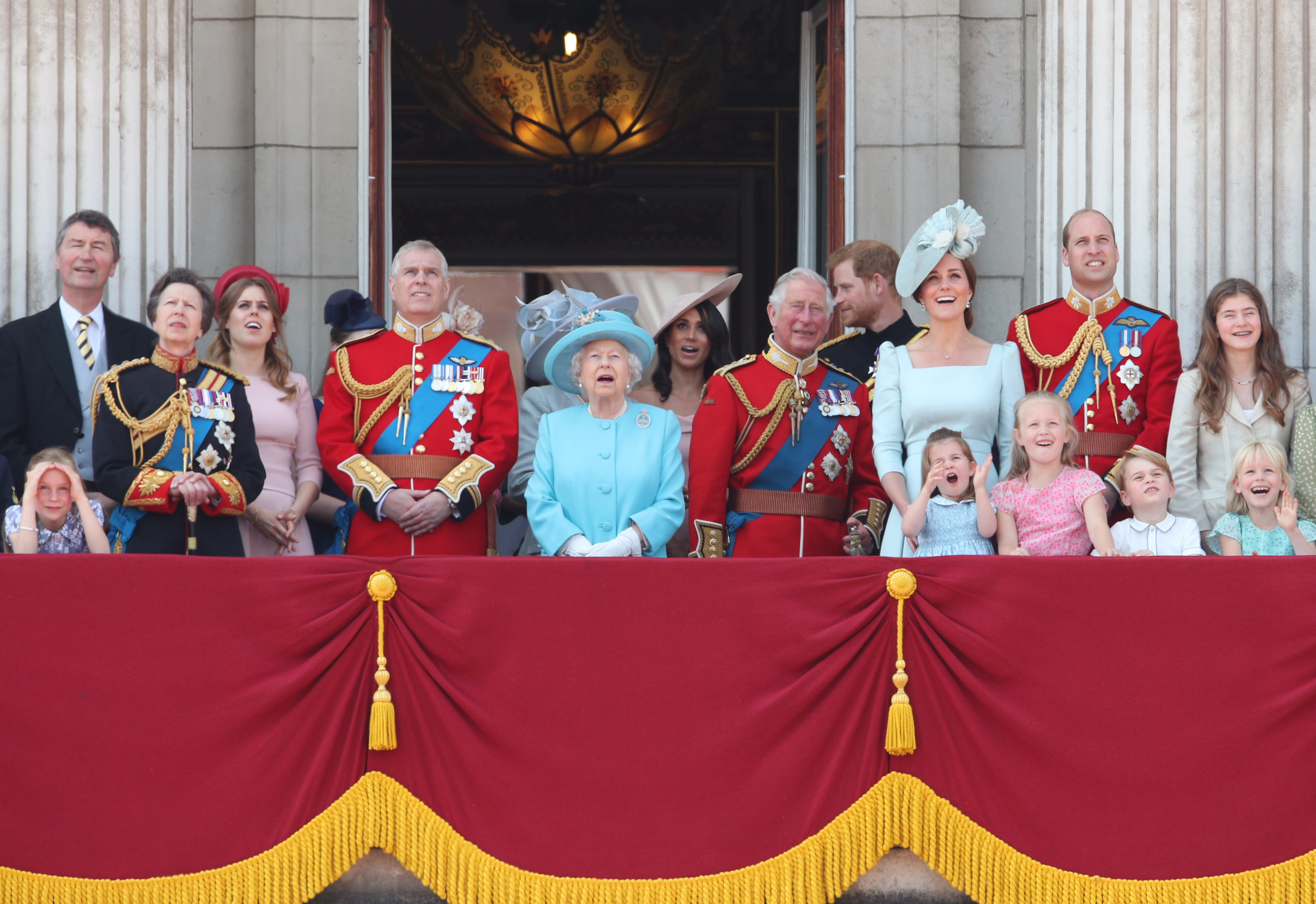 The royal family on the Buckingham Palace balcony following the Trooping the Colour ceremony in 2018. Photo / Getty Images