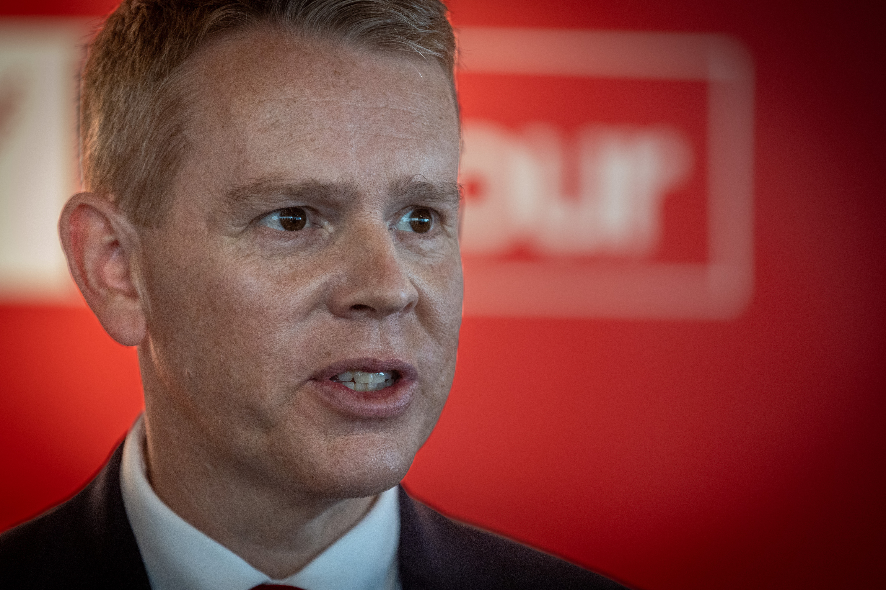 Labour leader Chris Hipkins is pleased by his party's performance in 2025. Photo / Michael Craig