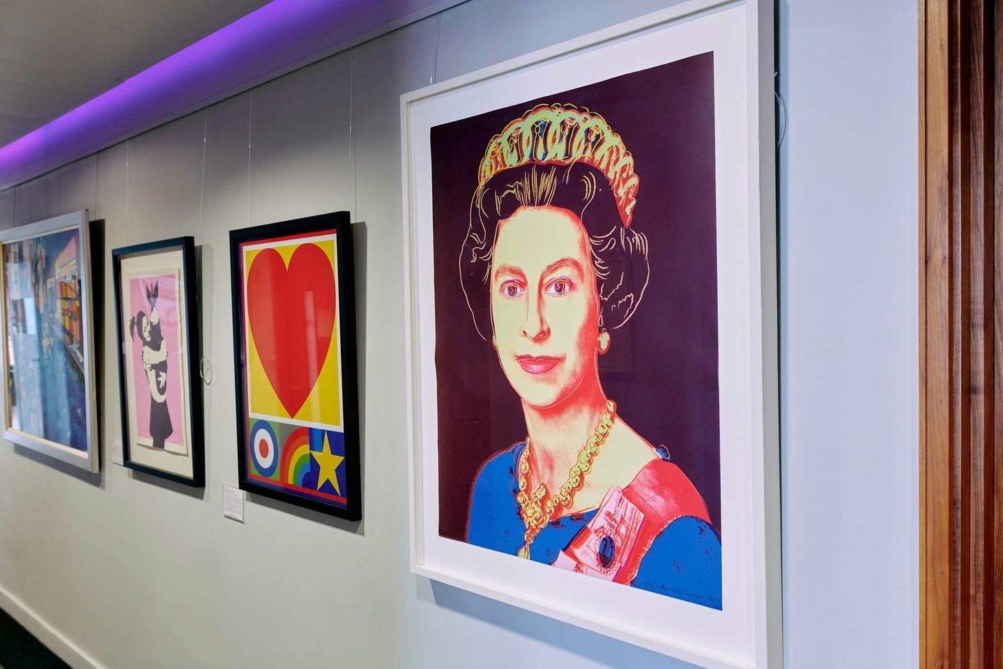 An Andy Warhol-inspired portrait of the Queen that appears in the lounge. Photo / Instagram