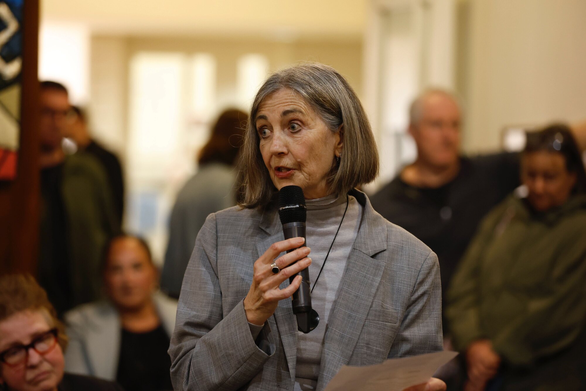 Sally Hughes from the Character Coalition, which called the meeting. Photo / Sylvie Whinray