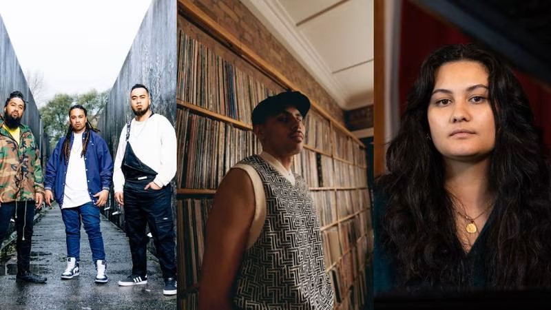 The top-three finalists for the 2023 APRA Maioha Award. Photo / Whakaata Māori