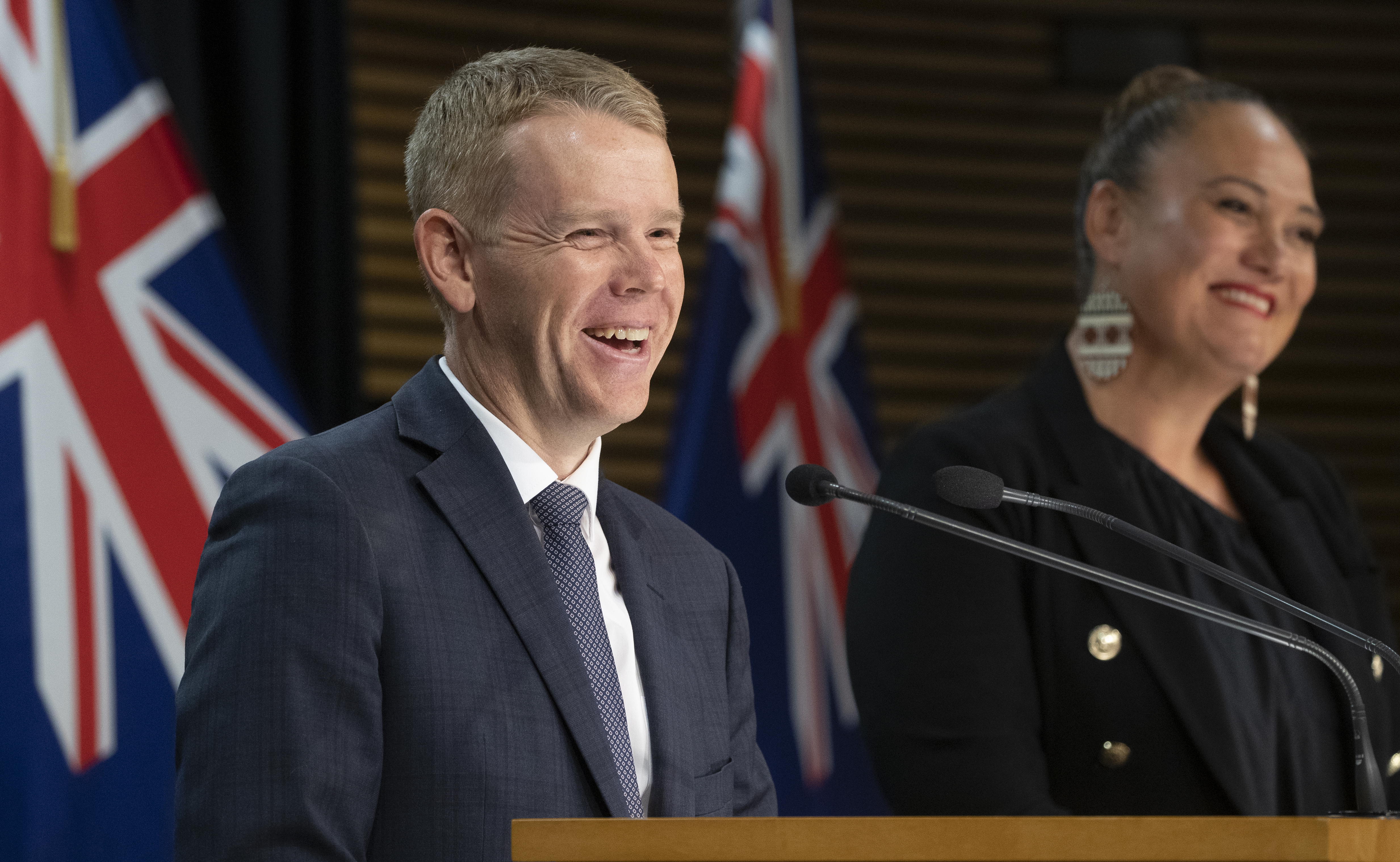 Labour leader Chris Hipkins and Carmel Sepuloni. Photo / Mark Mitchell